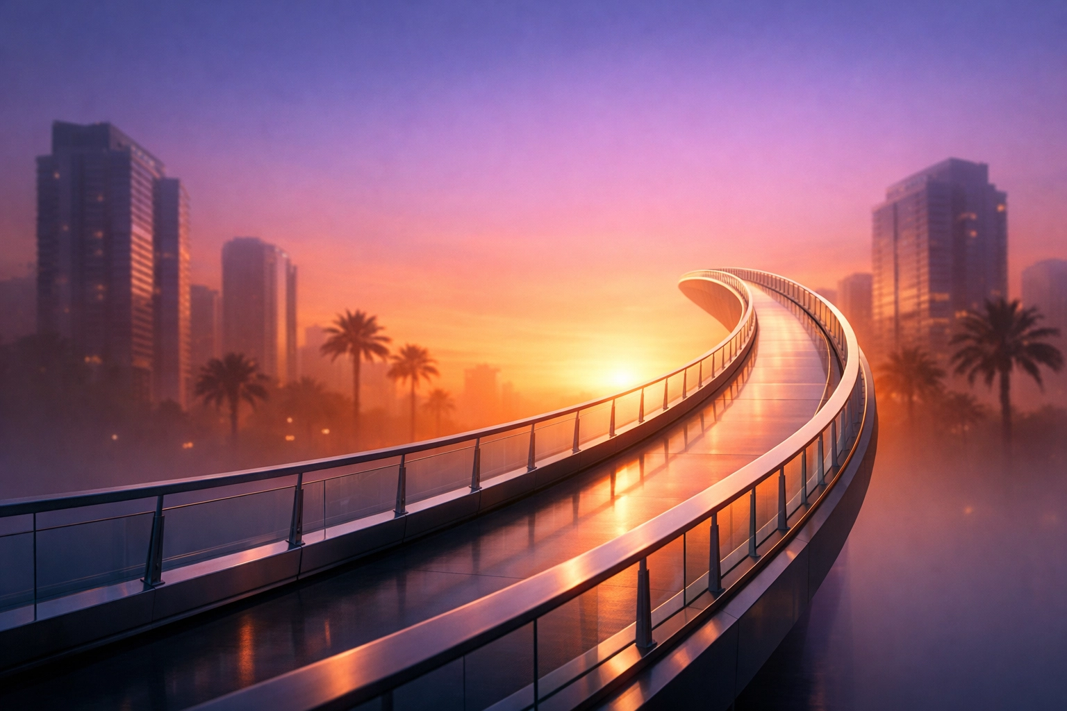 Modern bridge in Hollywood Florida symbolizing a business growth roadmap after a Google search ranking drop.