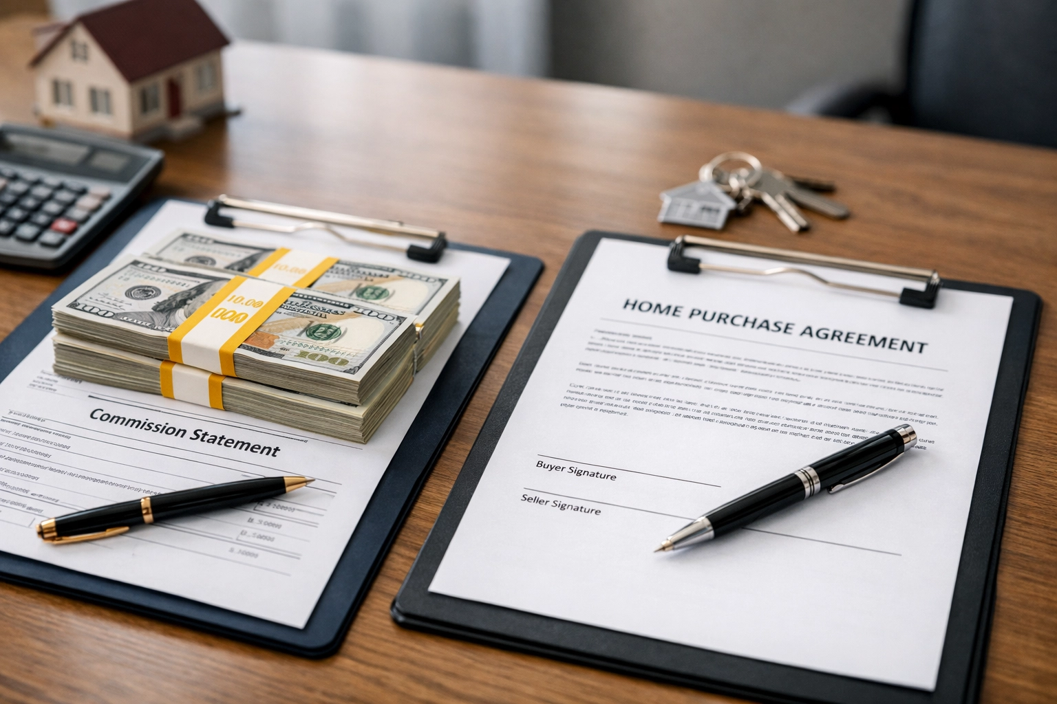 Real estate commission structure showing dual agency financial incentives