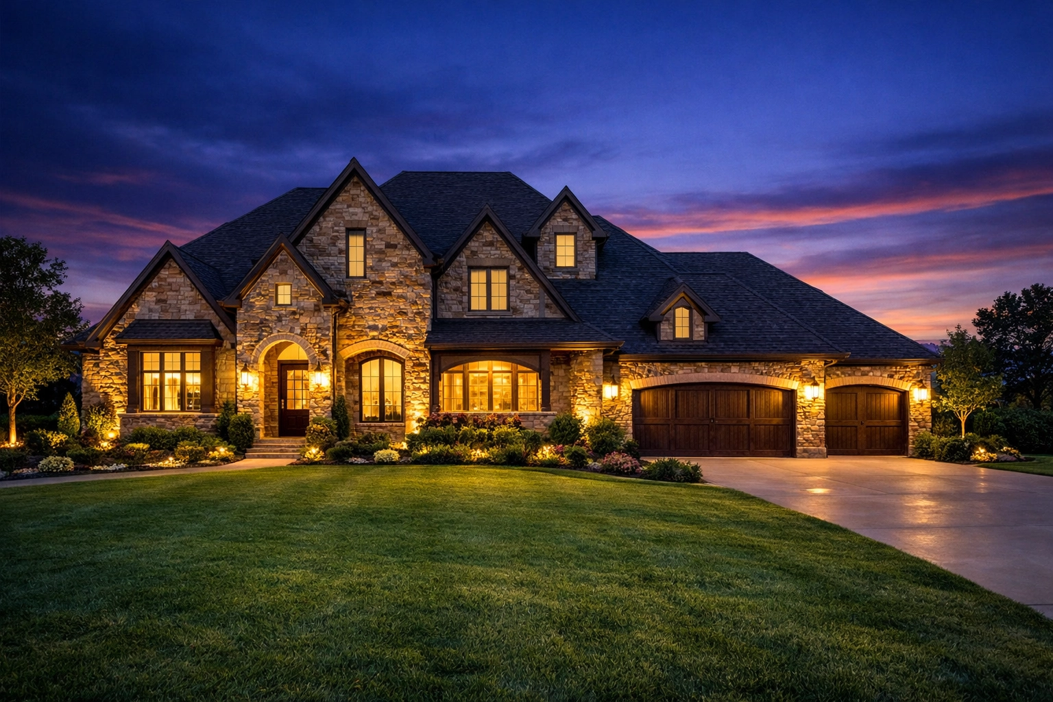 Well-maintained modern home in North Texas at twilight, highlighting the value of emergency home repair.