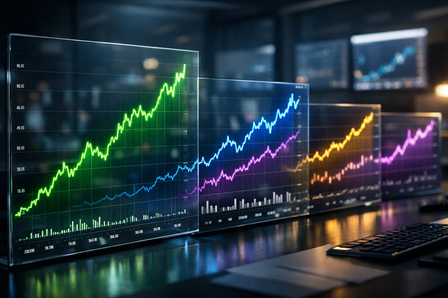 Investment portfolio dashboard tracking diversified multi-asset performance metrics