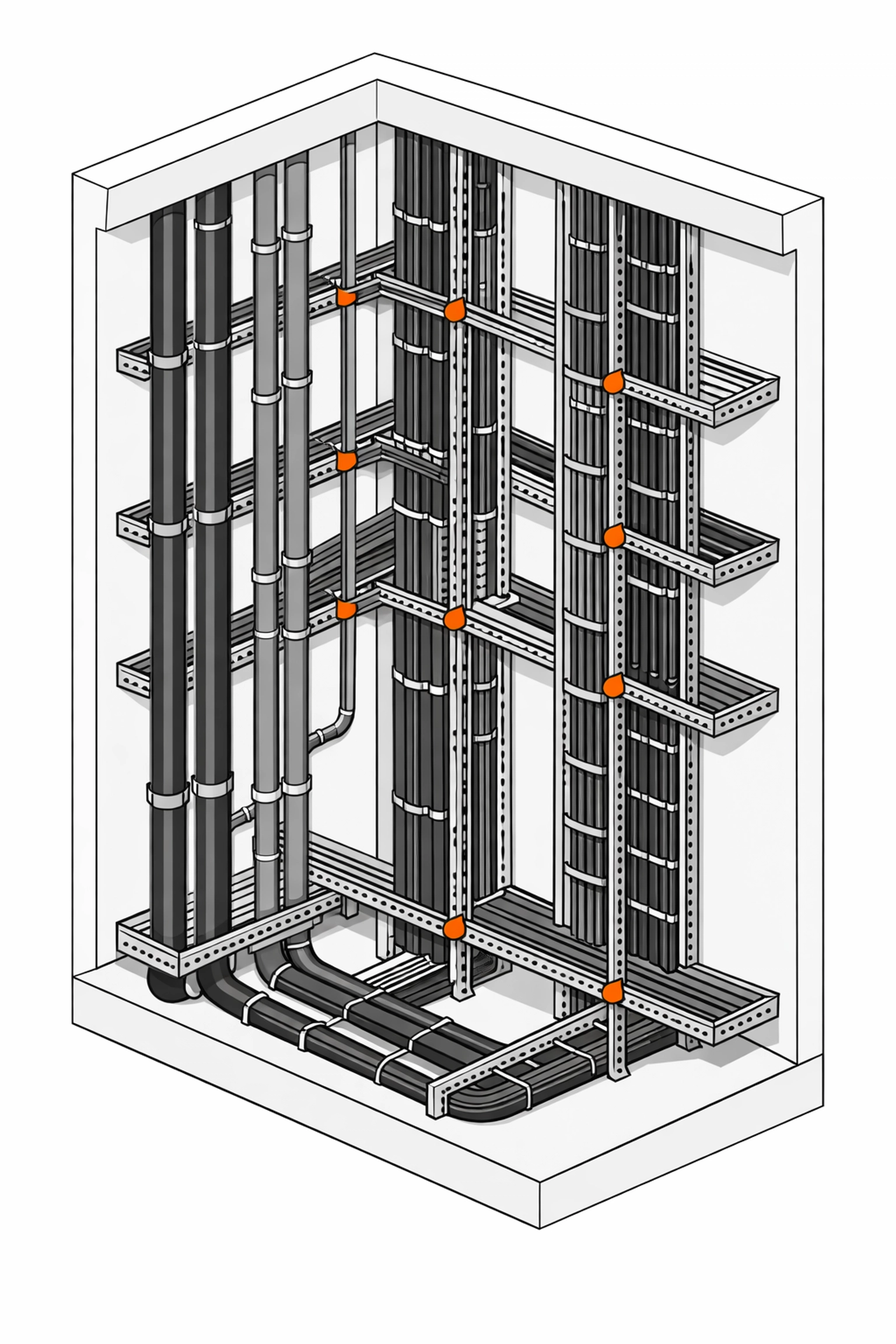 Fachgerechte Verlegung von Steigleitungen in einem Wiener Gebäude.