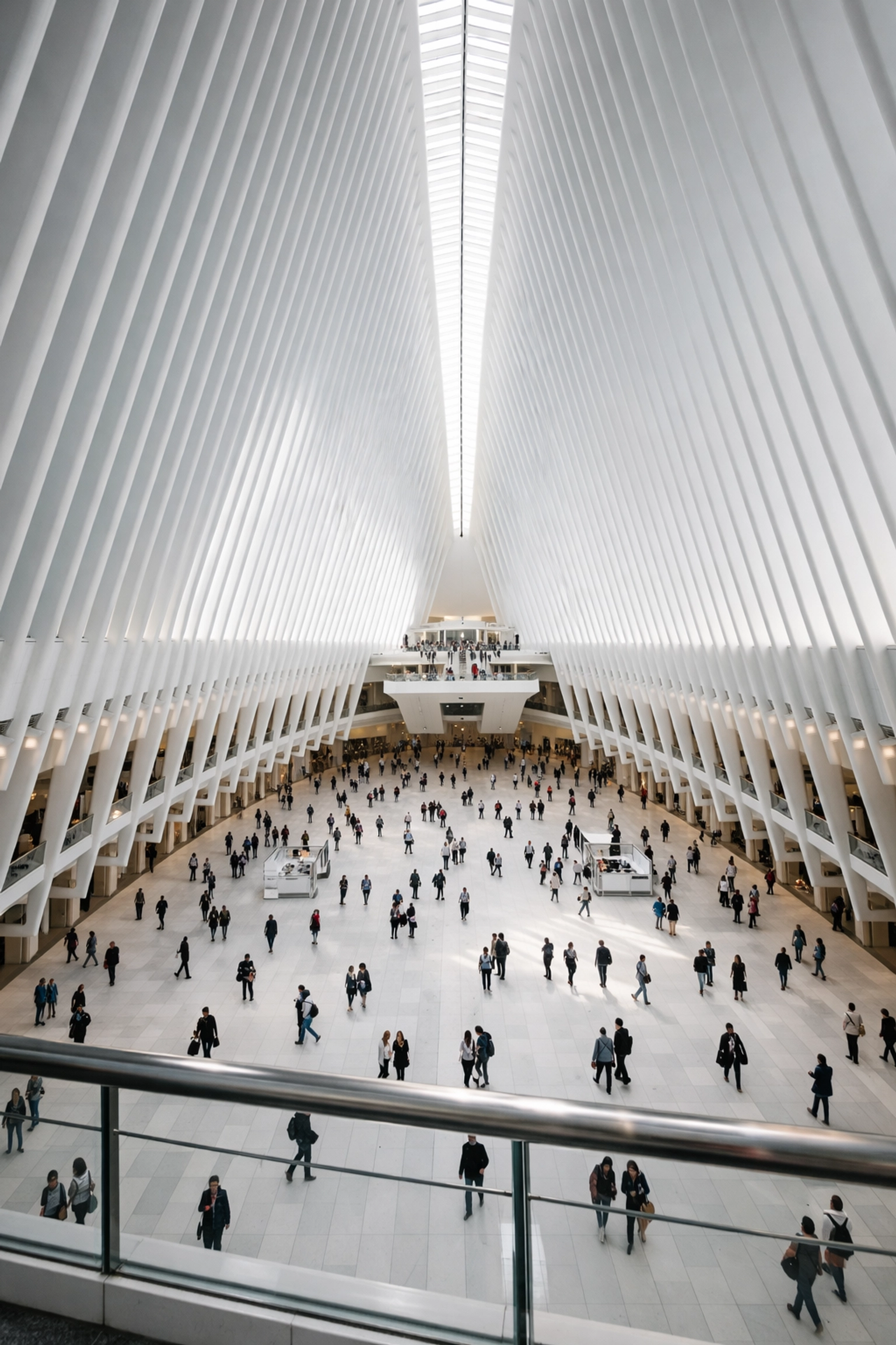 Modern architectural interior of The Oculus, a top New York City photography location in Lower Manhattan.