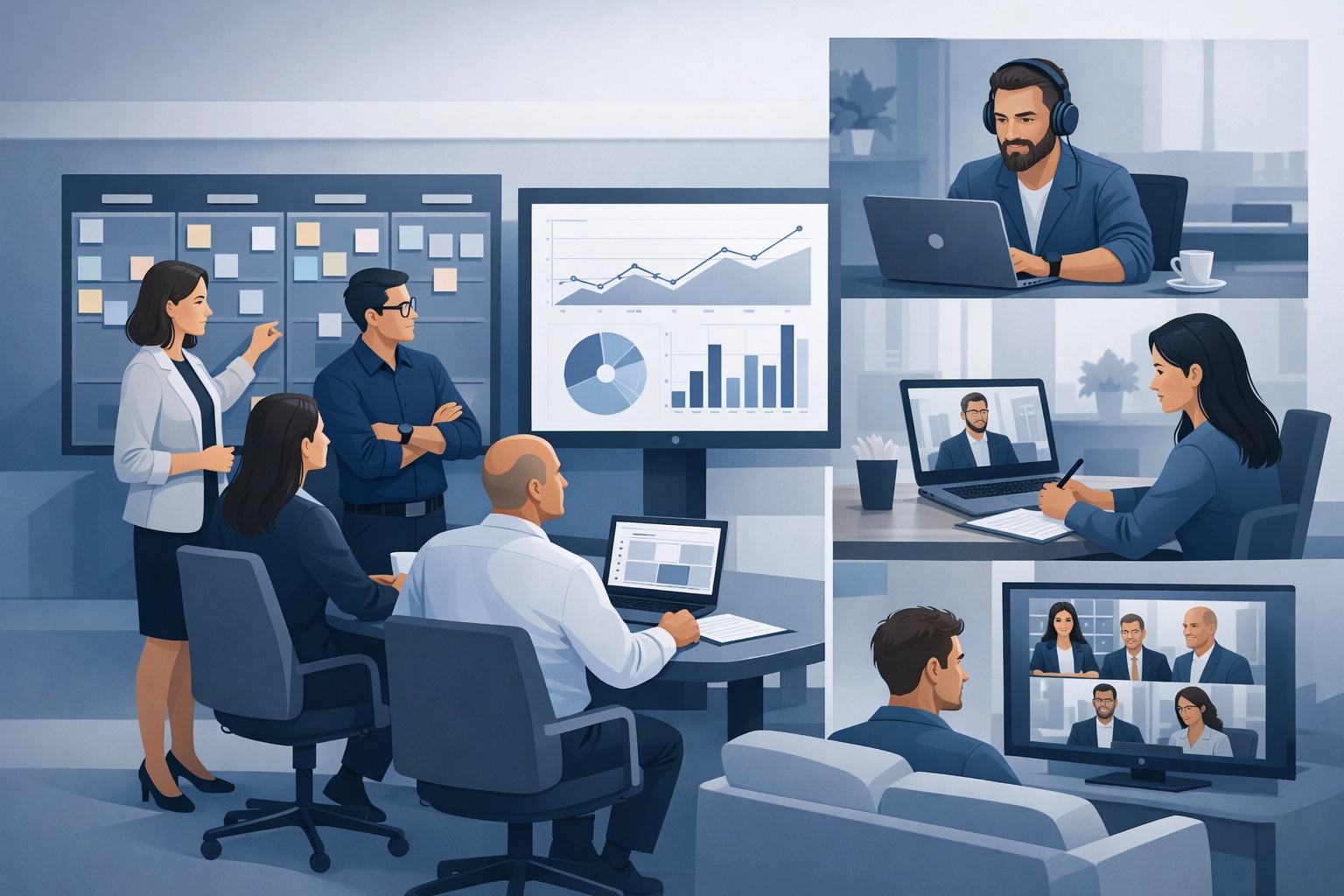 Hybrid team using Agile practices to strengthen visibility, accountability, and trust