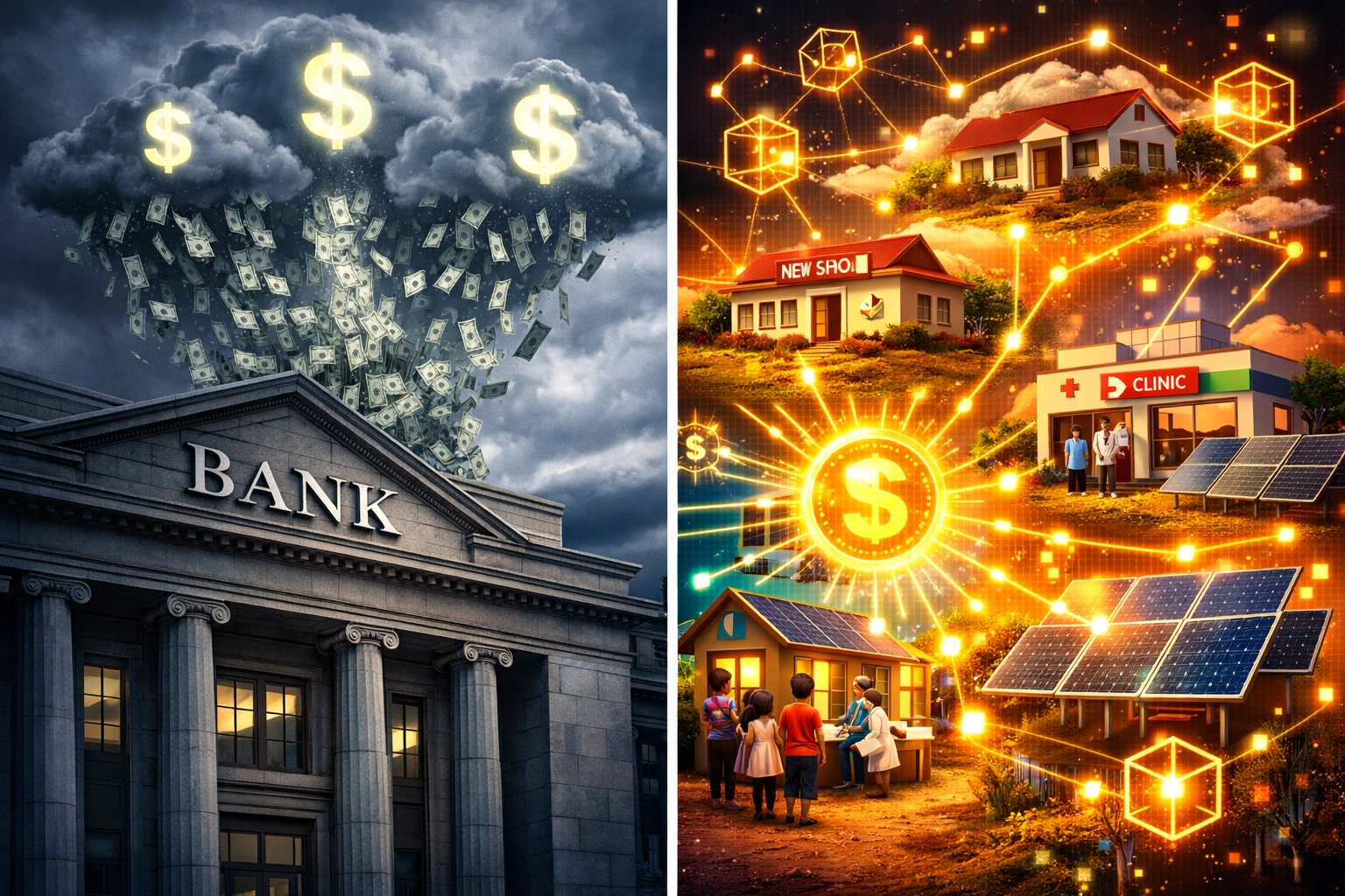 Traditional payment processor vs LareBlocks Layer 1 blockchain charity distribution comparison