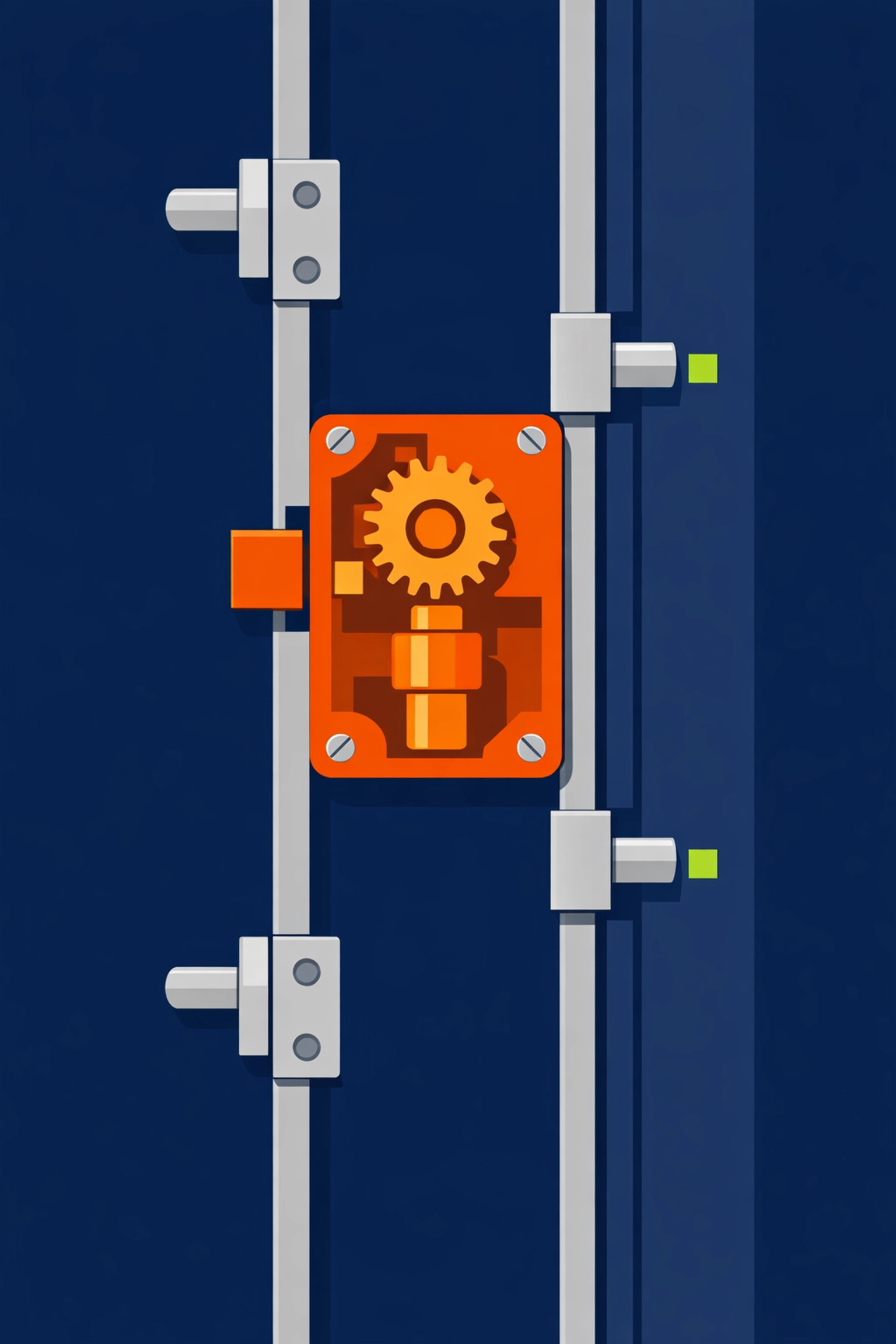 A detailed illustration of a multi-point locking system handled by expert locksmiths Bristol.