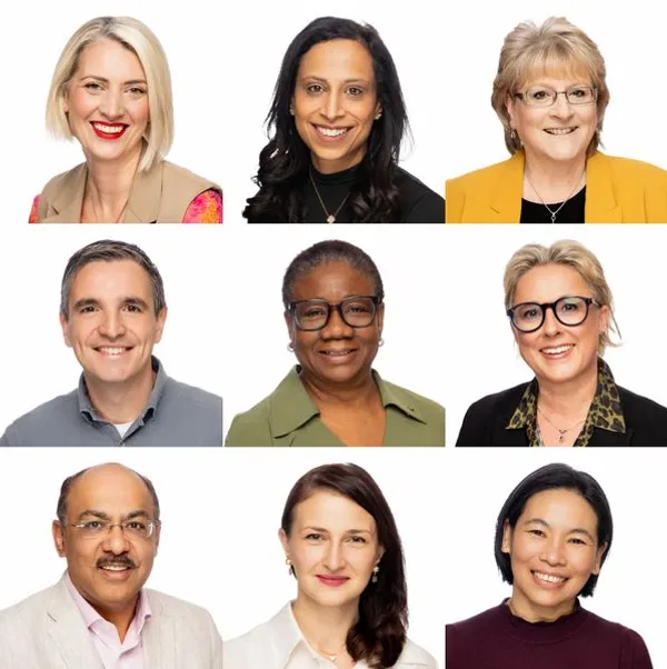 A diverse grid of professional team headshots, showcasing the consistent quality and branding Ghelani Studios provides.