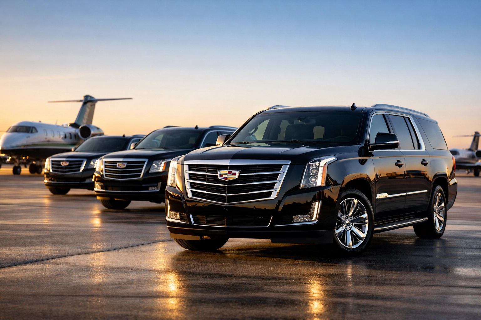 Luxury executive SUV fleet for corporate Super Bowl travel and VIP transportation services