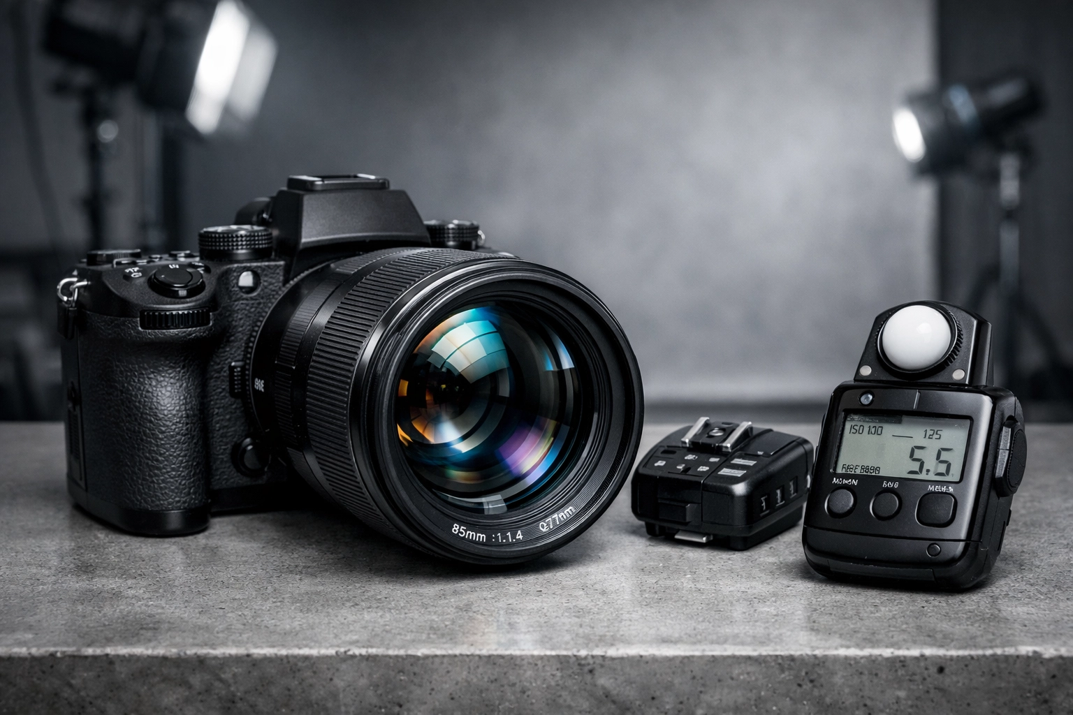 Professional camera and lens setup used by a commercial photographer in Miami for brand shoots.