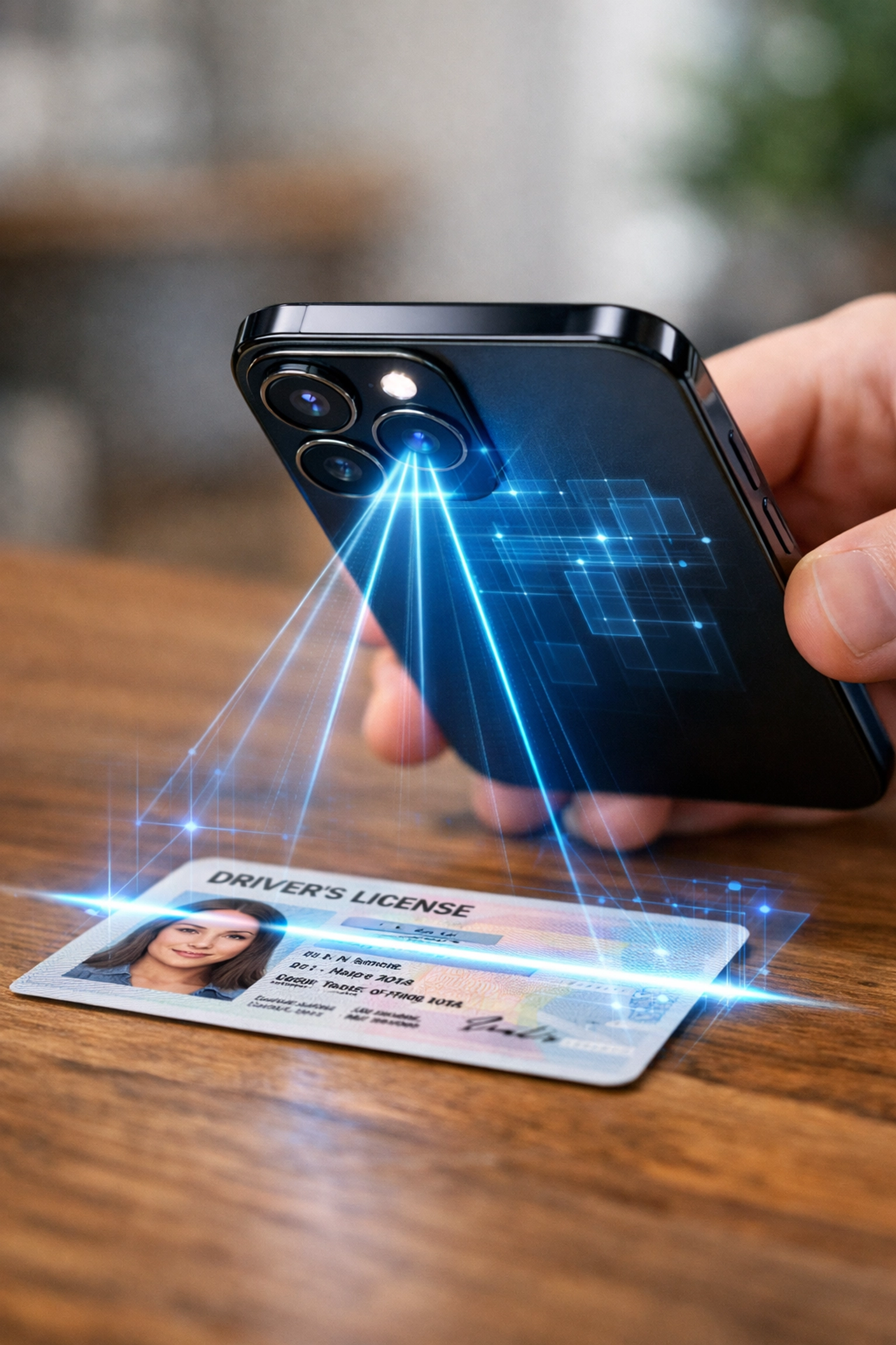 Secure identity verification for online notarization using a smartphone to scan a driver's license.