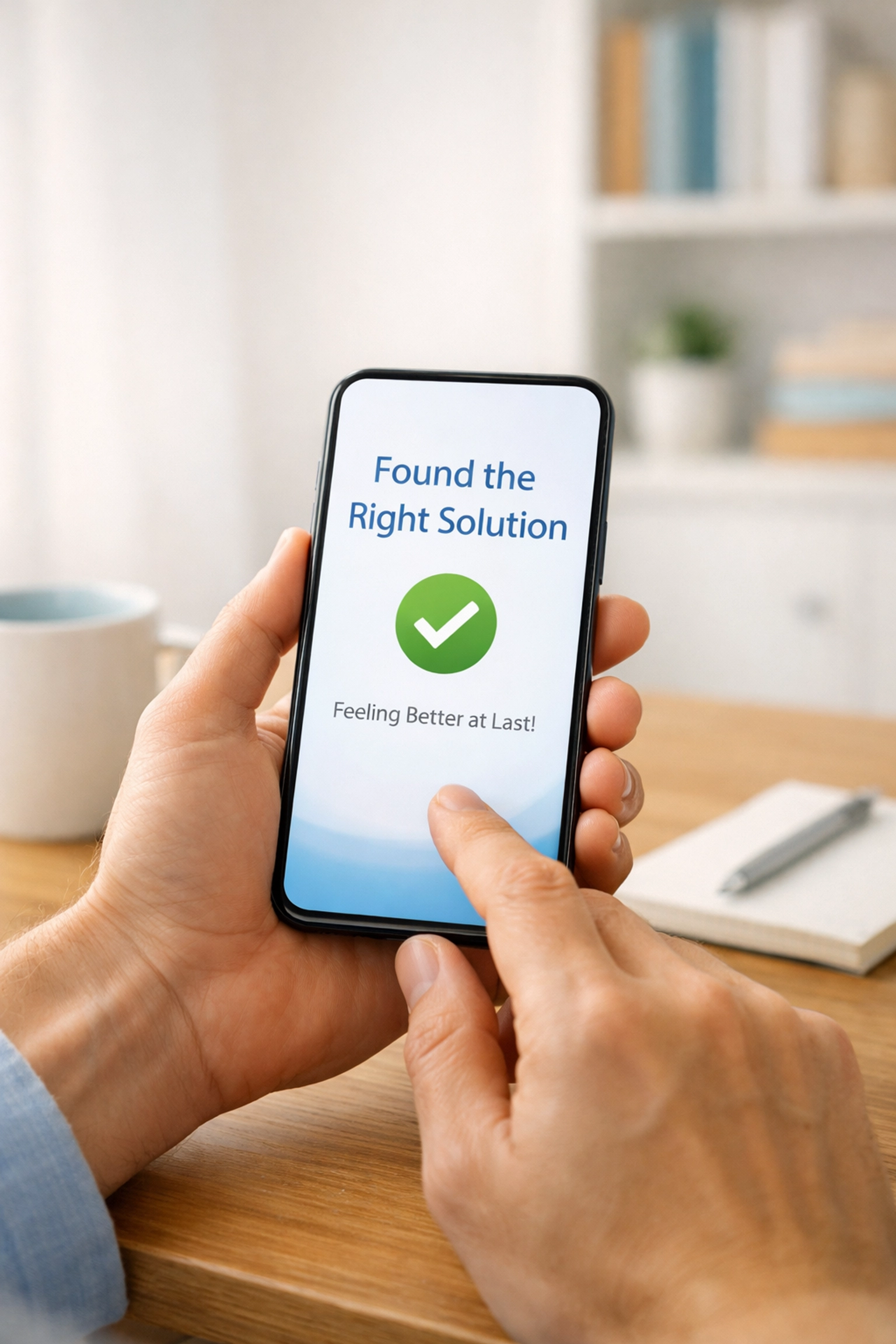 Patient searching for a local chiropractor on a smartphone to find top-rated healthcare services nearby.