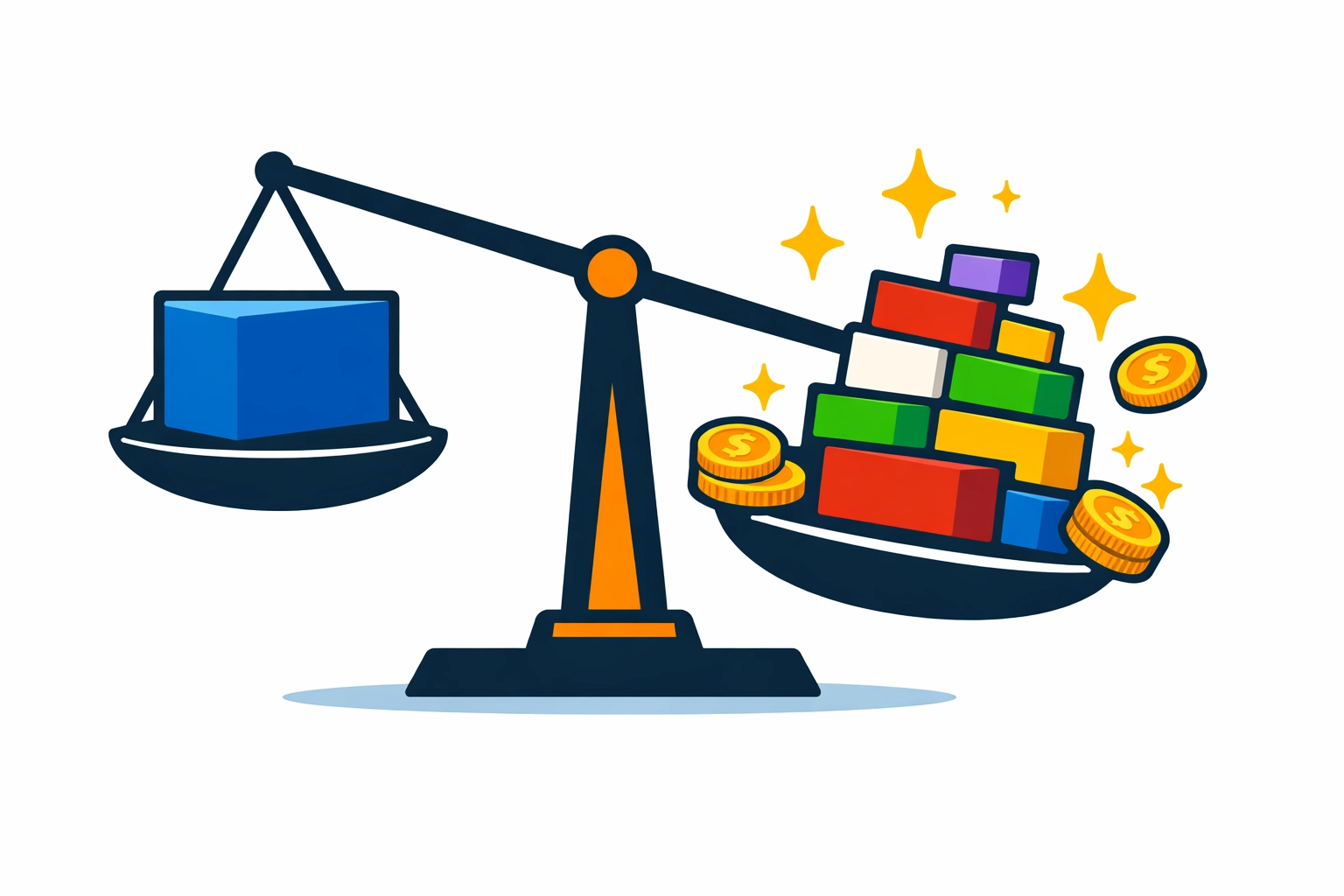 A scale showing how itemized deductions outweigh standard deductions for a higher refund.