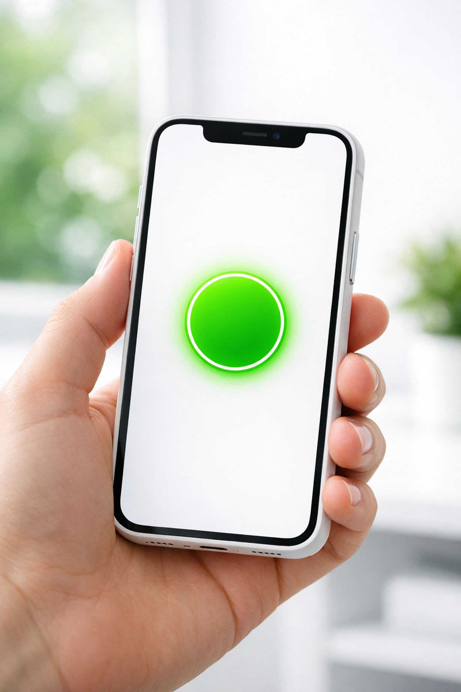 Mobile phone with a clear green click-to-call button to boost local business lead conversions.