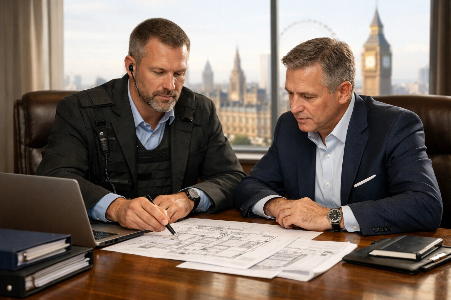 KGFM security consultant and business owner discussing SIA ACS approval strategy in London.