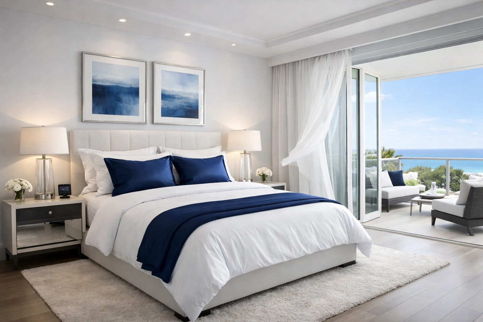 Clean and allergen-free luxury bedroom suite after an eco-friendly house cleaning Weston MA service.