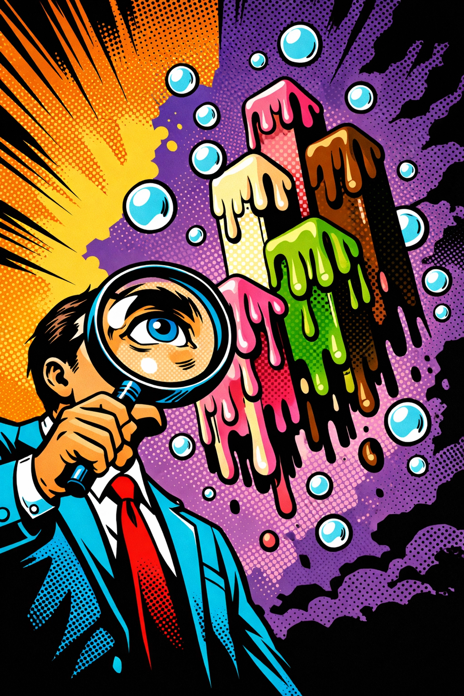 Professional inspecting a melting bar chart, representing the danger of relying on misleading AI business automation tools.