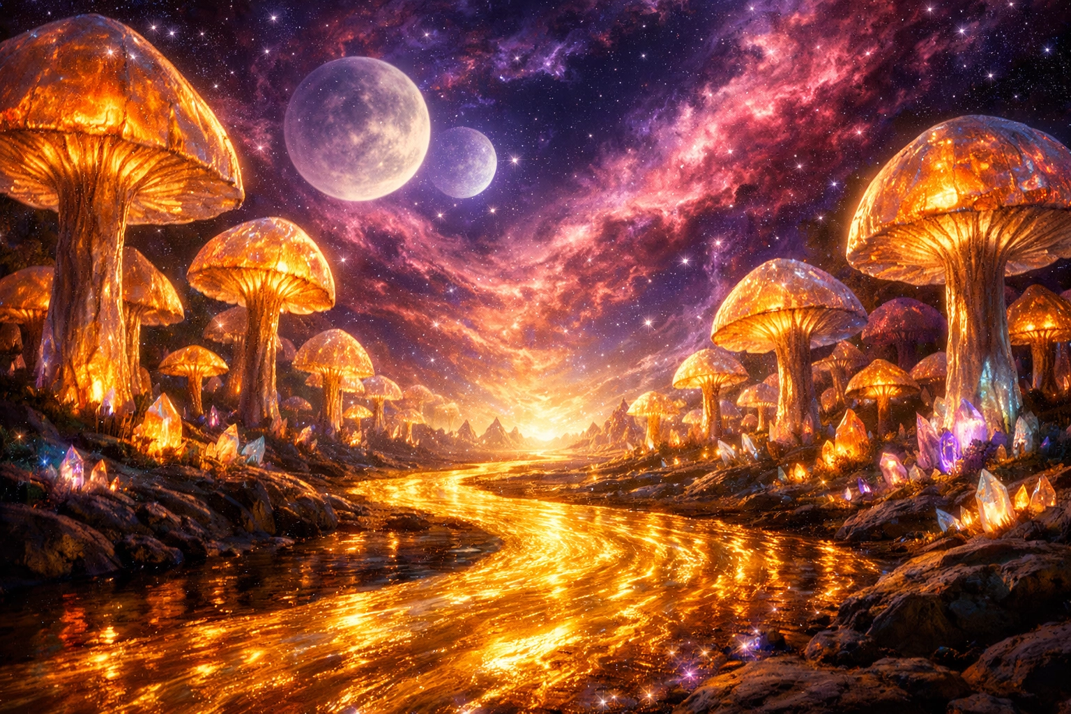 Surreal dreamscape depicting the path of internal healing and how to heal myself through biological mastery.