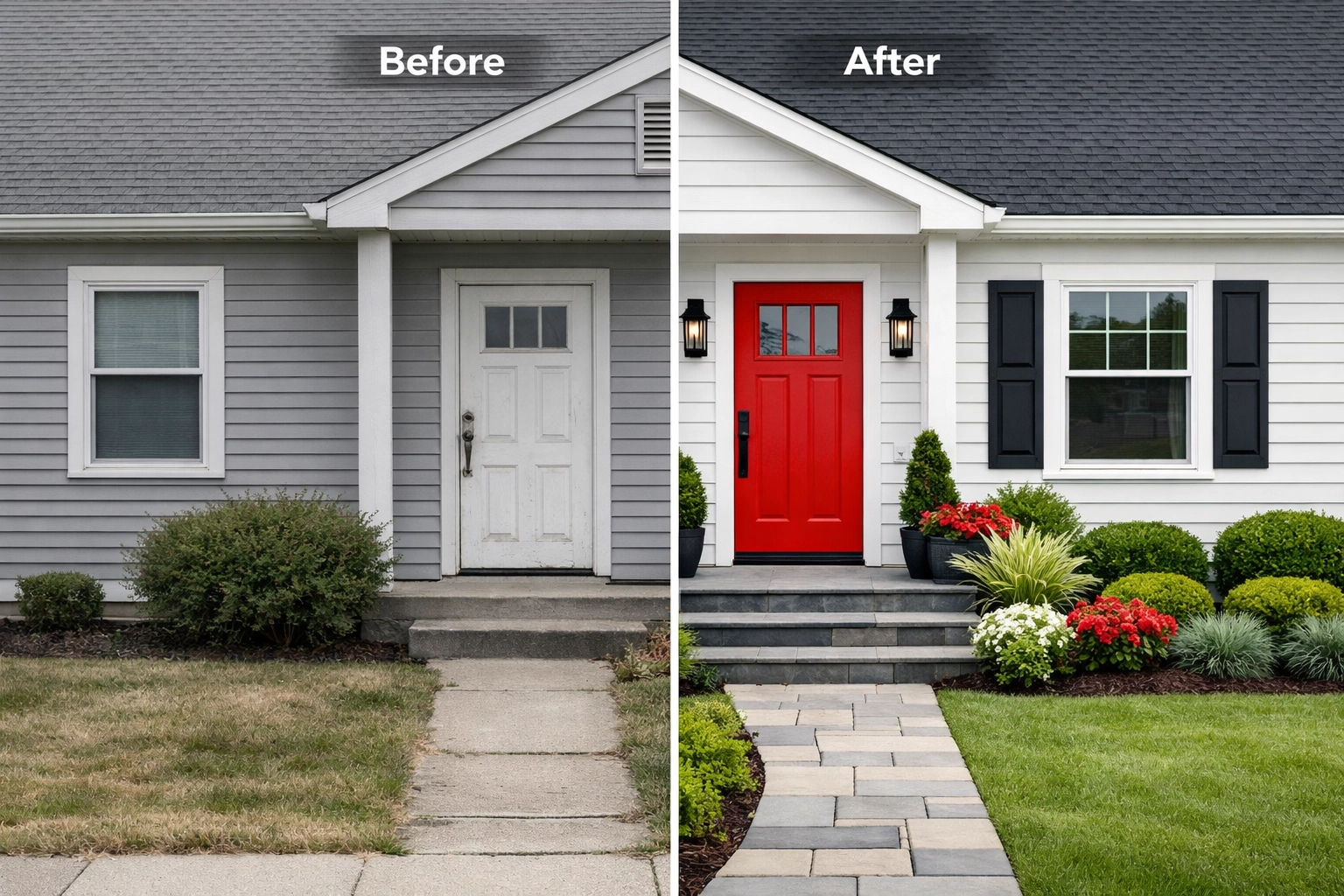 Avant-après d'une maison mise en valeur pour vente rapide à Québec