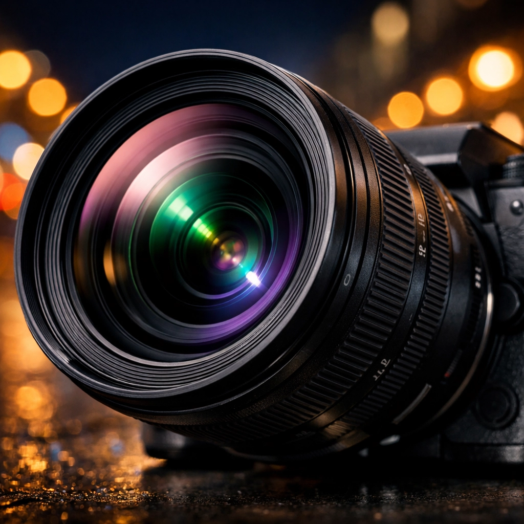 Close-up of a premium Sigma wide-angle lens for mirrorless cameras, showing the latest professional photography gear.