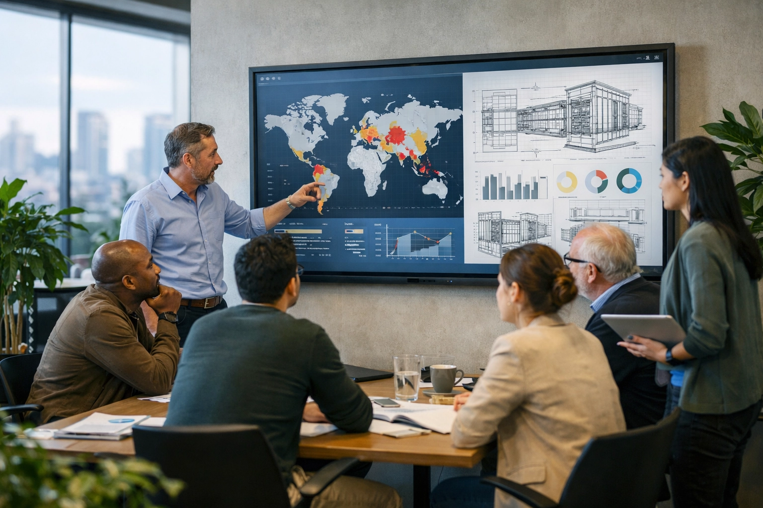 Expert team discussing ServiceNow compliance for DORA and GDPR in a professional workspace.