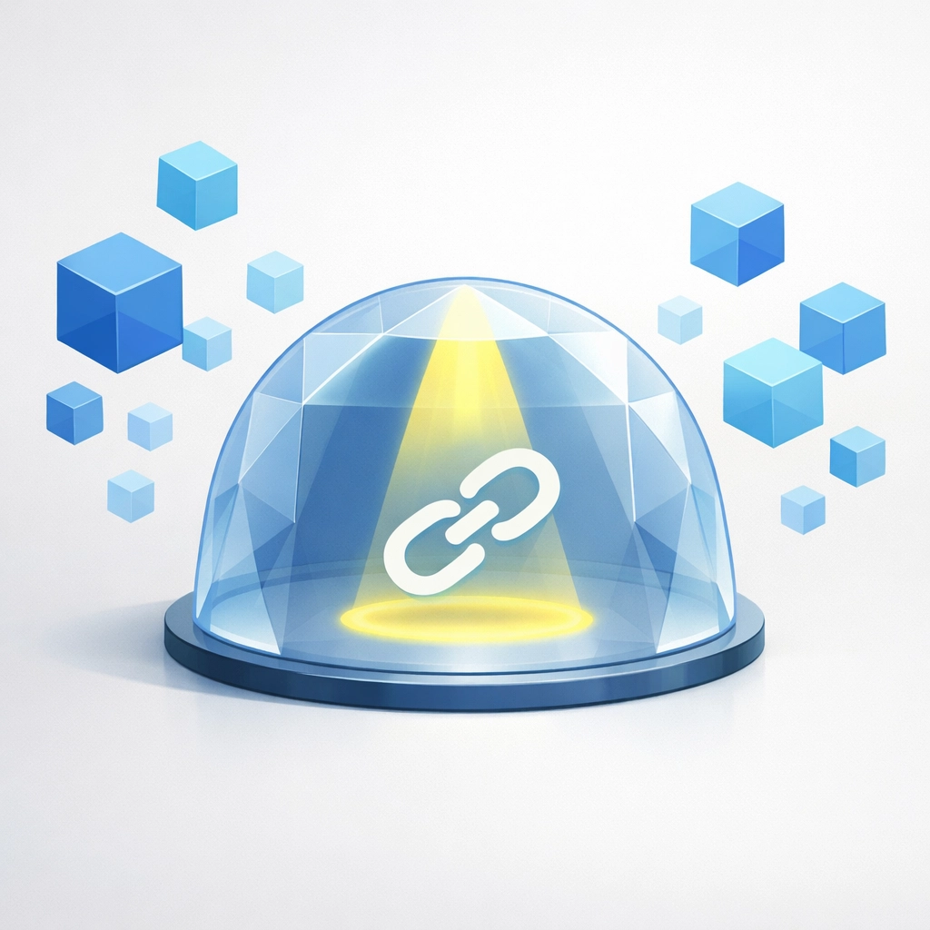 Illustration of cybersecurity sandboxing technology protecting business data from malicious links.