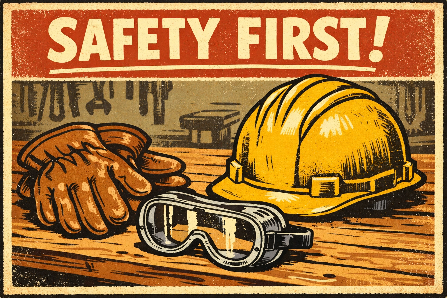 Essential safety gear for home repairs highlighting the importance of protection during DIY projects.