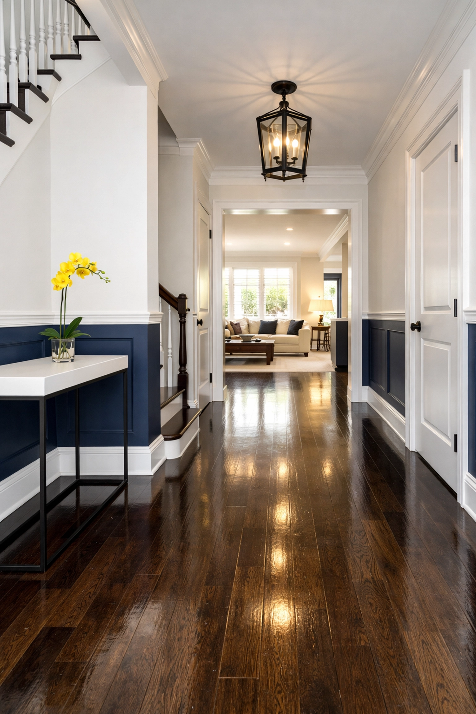 Gleaming hardwood floors in a Hudson home showcasing a successful post construction cleaning reveal.