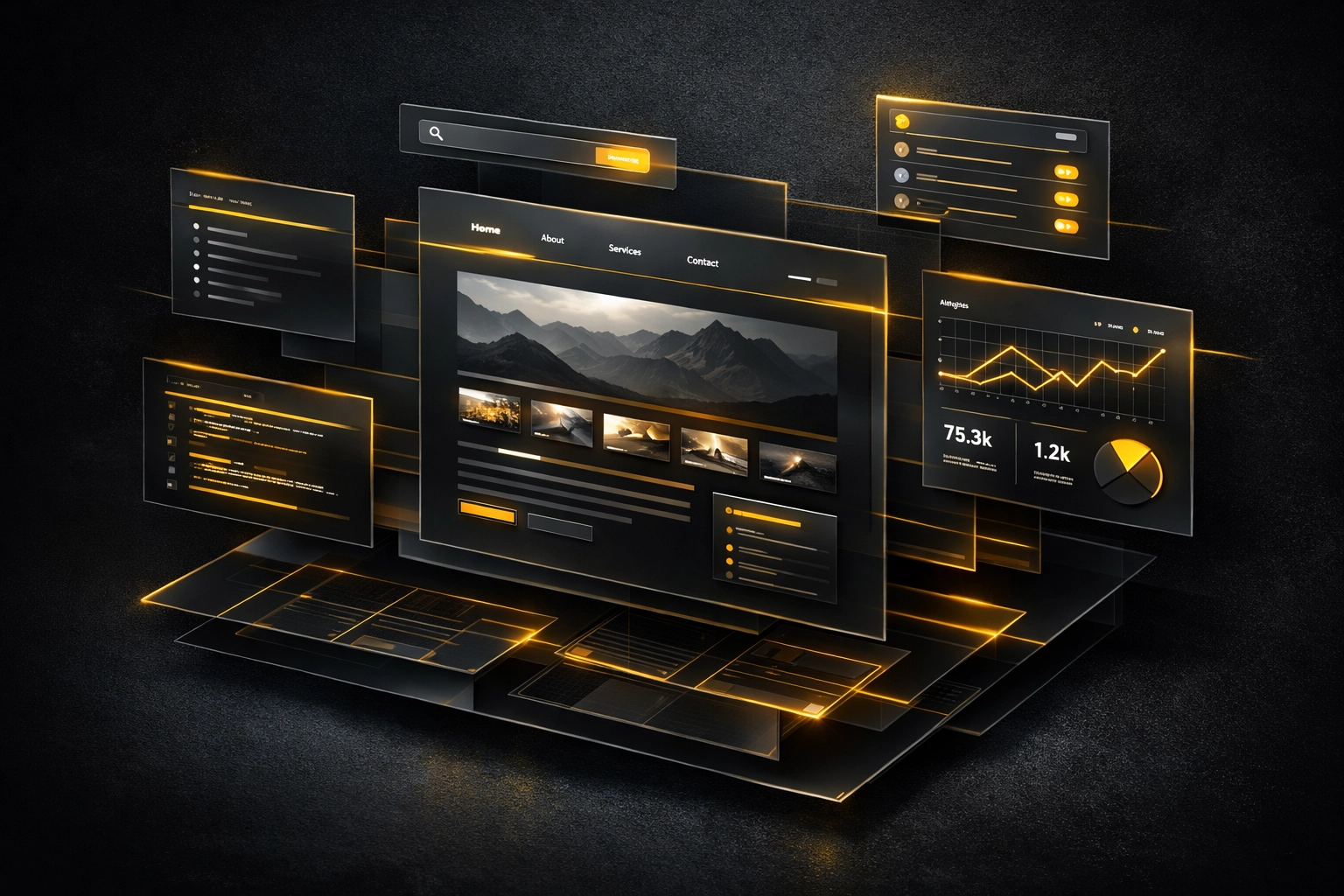 Sophisticated digital architecture for premium ecommerce website development and custom UI UX design.