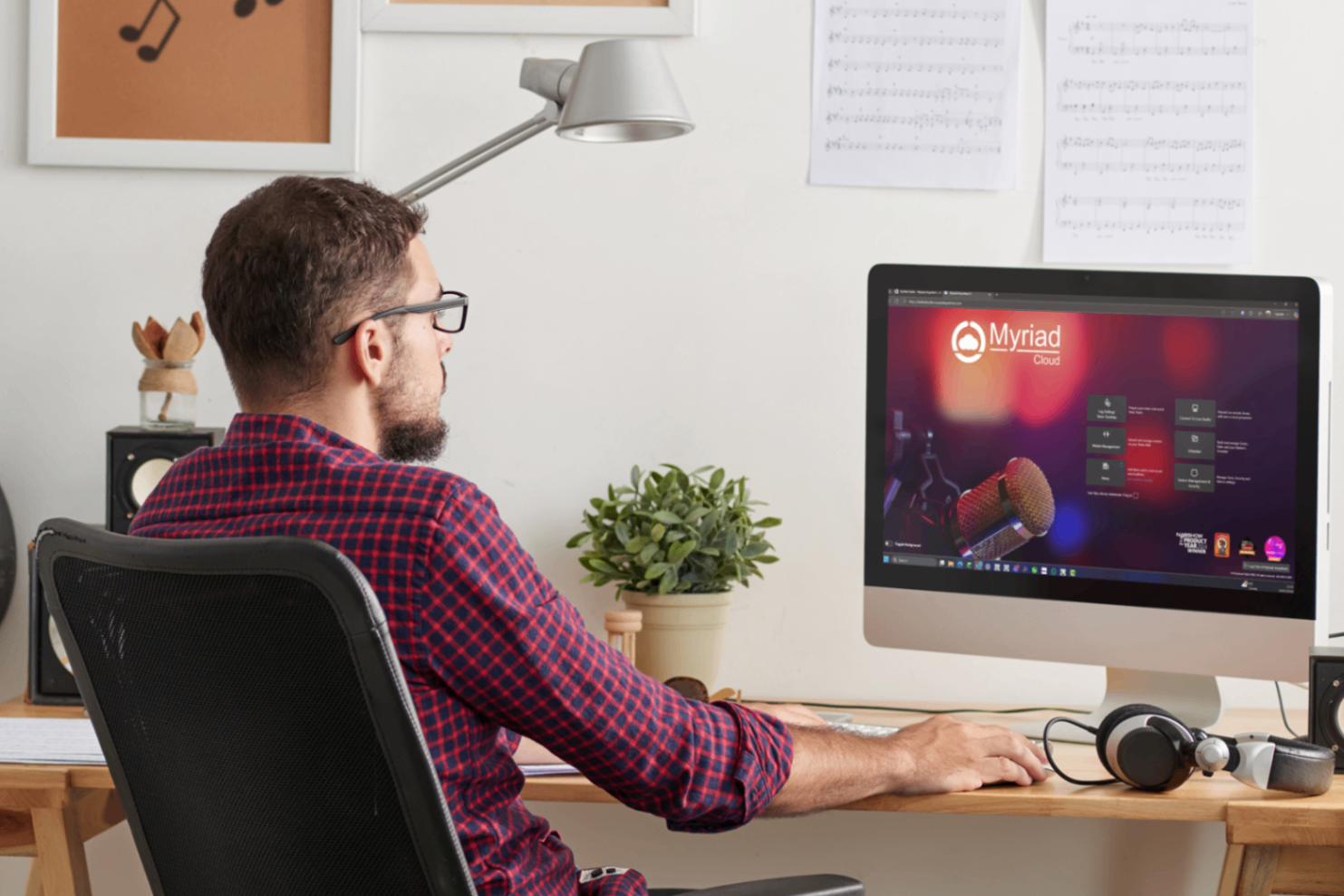 Radio Professional Using Myriad Cloud in Home Studio