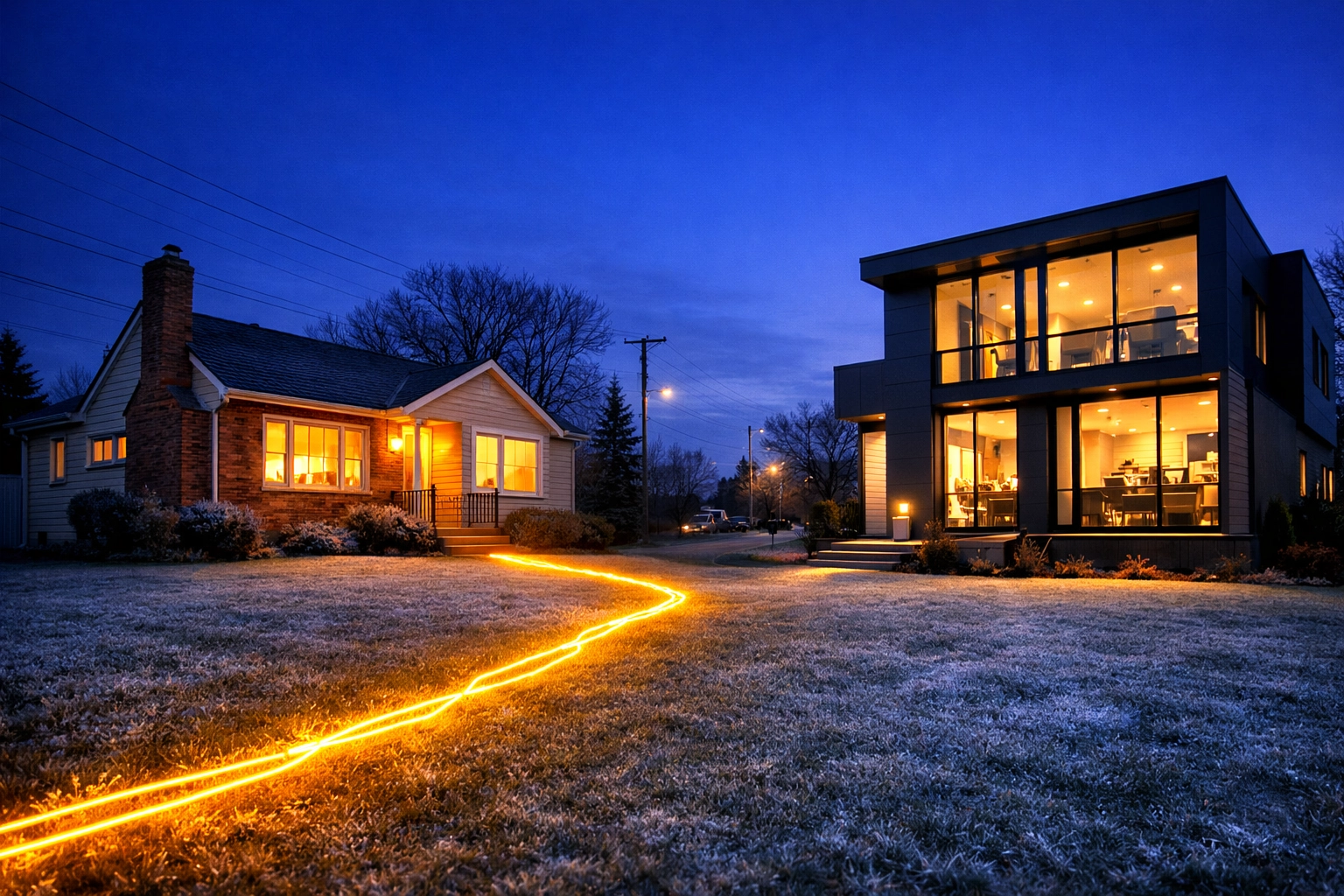 Modern and vintage Edmonton homes showing diverse residential electrical service needs.