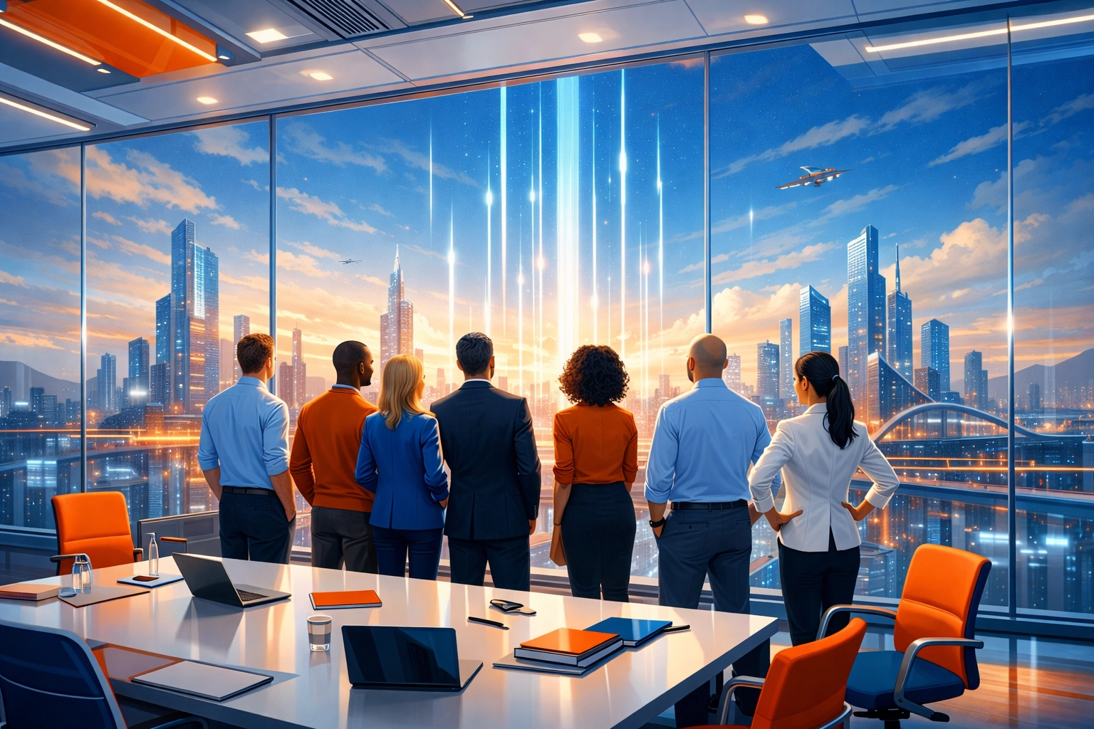 Marketing-Team nutzt KI-Technologien für den digitalen Vorsprung der Zukunft.