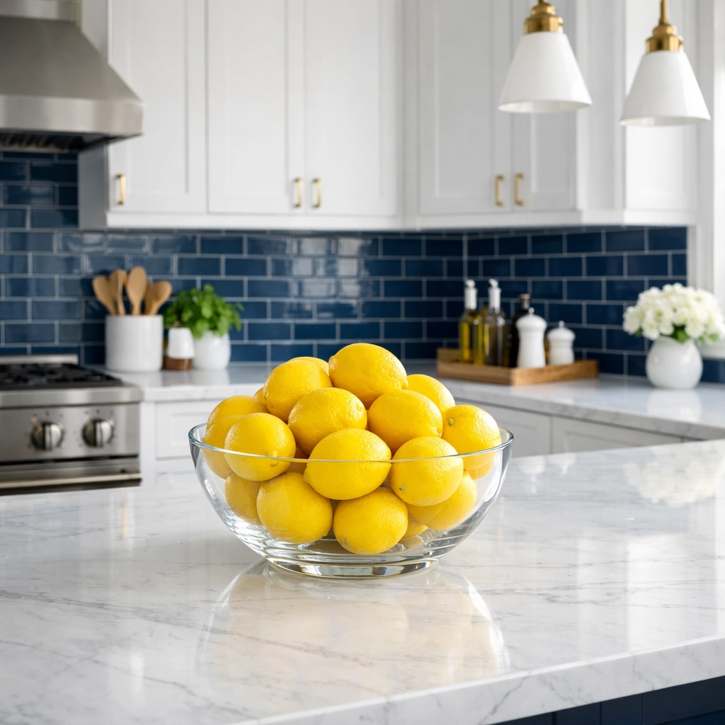 A sparkling clean kitchen with marble counters, perfect for bi weekly house cleaning in Sherborn.