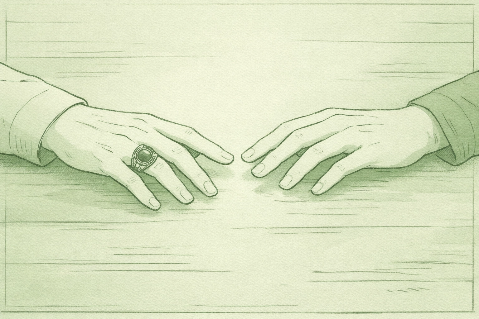 Close-up of two men's hands nearly touching showing unspoken attraction in gay romance story