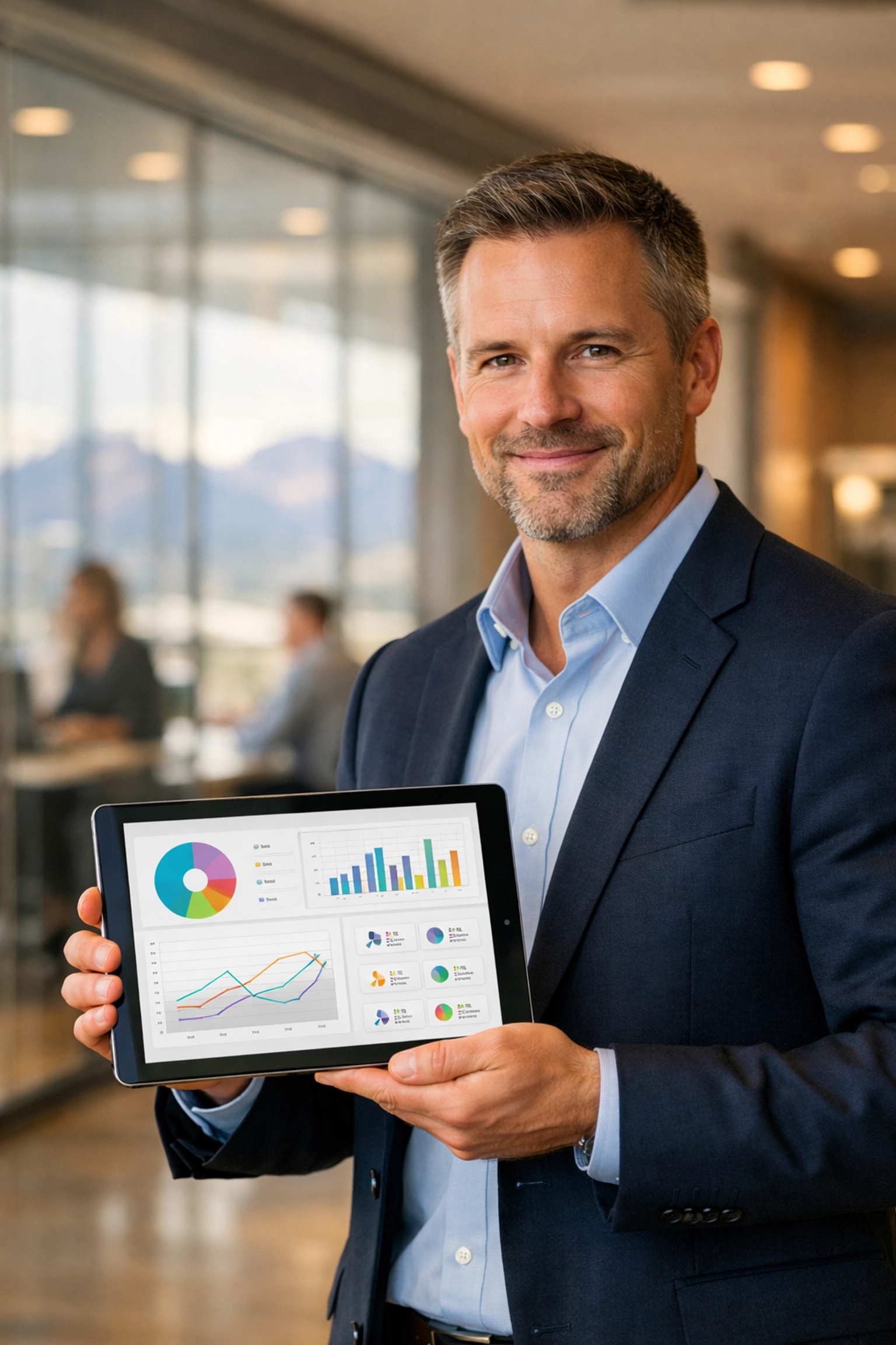 A professional recruiter analyzing talent metrics to identify top candidates using simulation-based data.