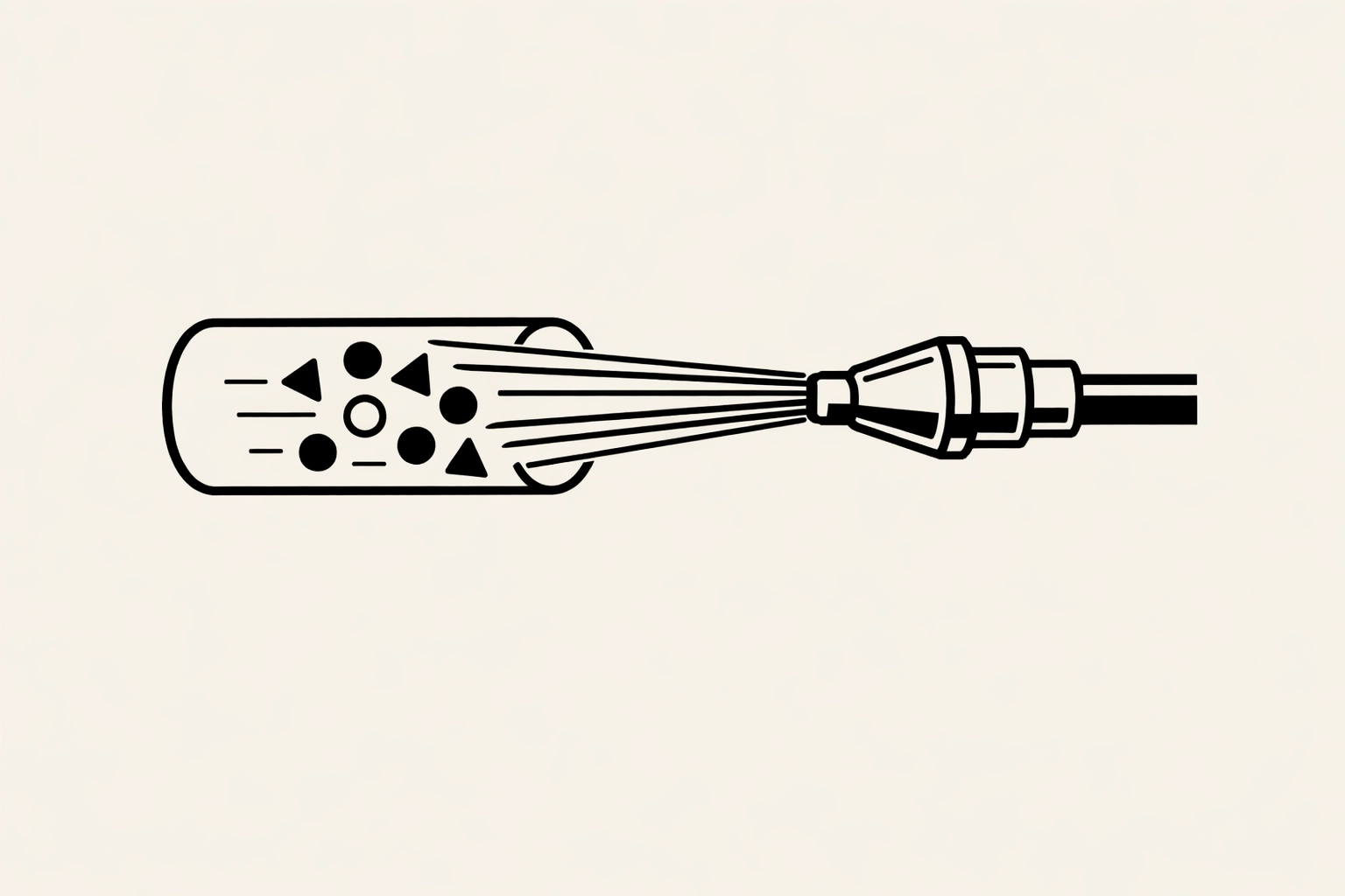 Simple illustration of professional hydro-jetting clearing debris for drain cleaning in Sarasota.