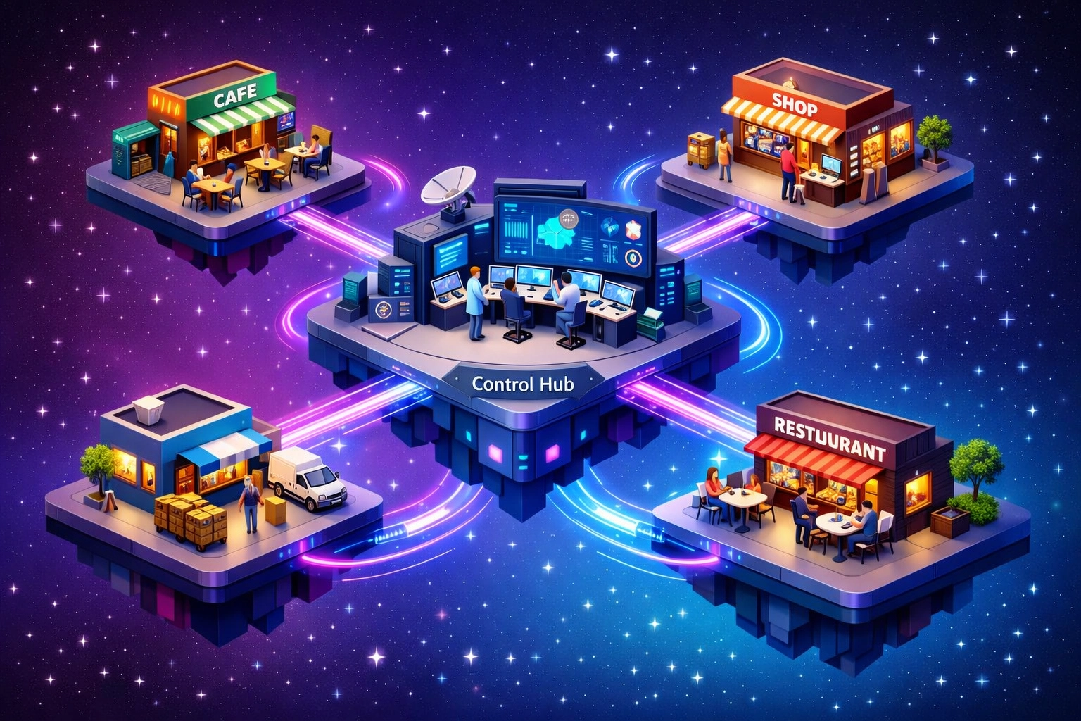 Interconnected small business locations in Larecoin Web3 payment ecosystem