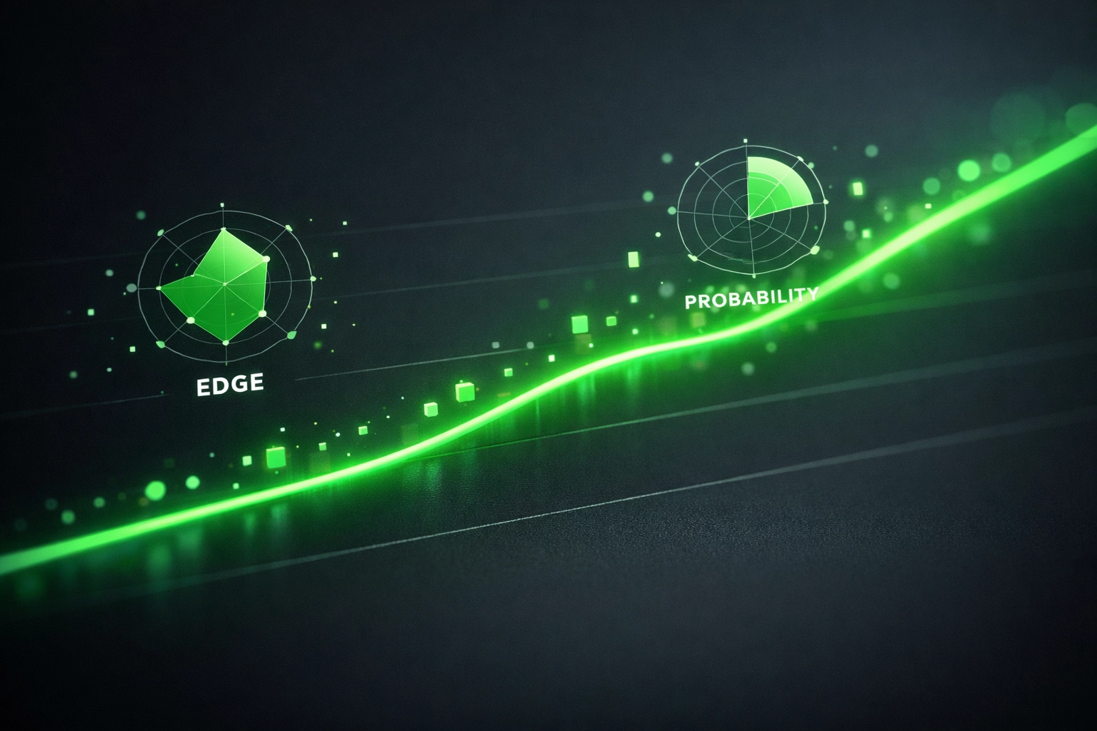Ascending betting performance chart showing long-term quantitative edge in football markets.