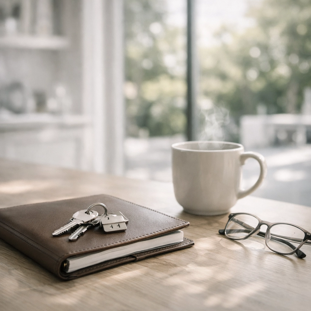 House keys and a planner representing expert real estate strategy provided by local realtors in Melrose MA.
