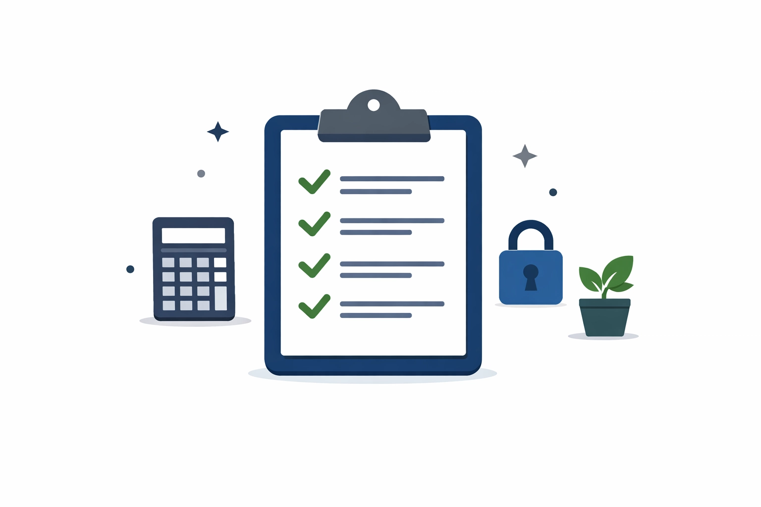 An organized tax filing checklist with security icons ensuring a stress-free 2026 tax return process.
