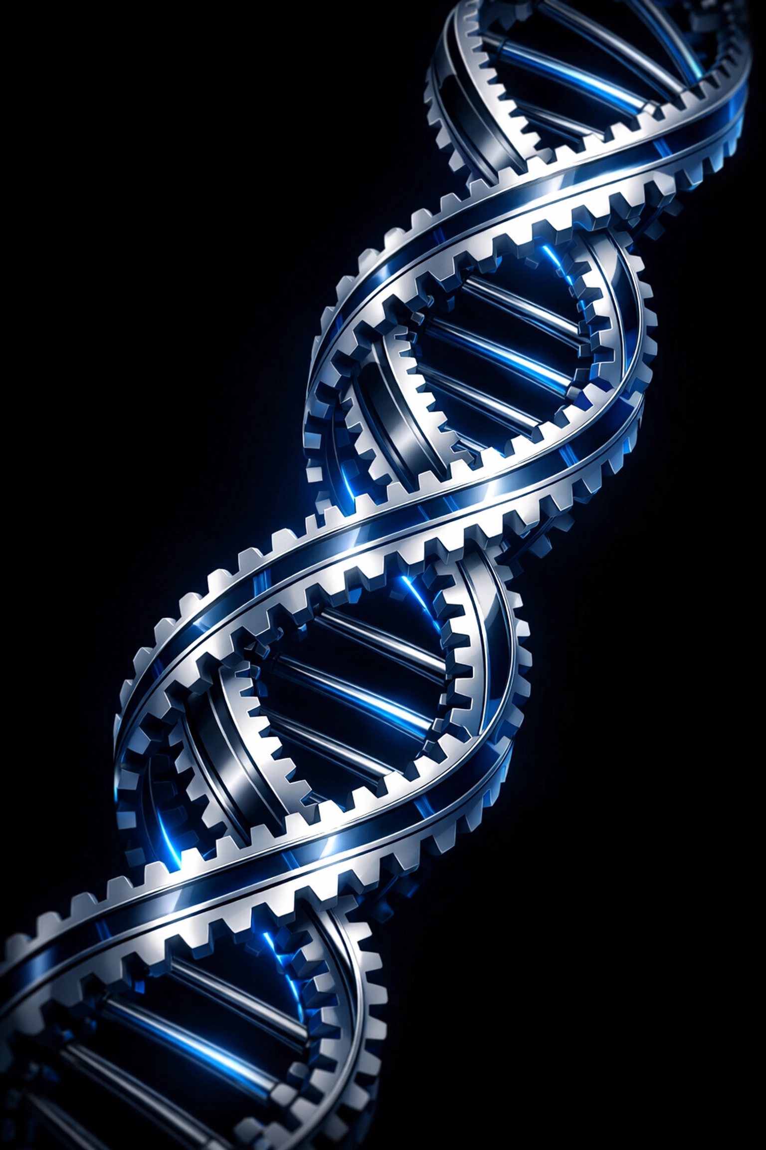 Interlocking geometric gears representing a precision-engineered custom web application.