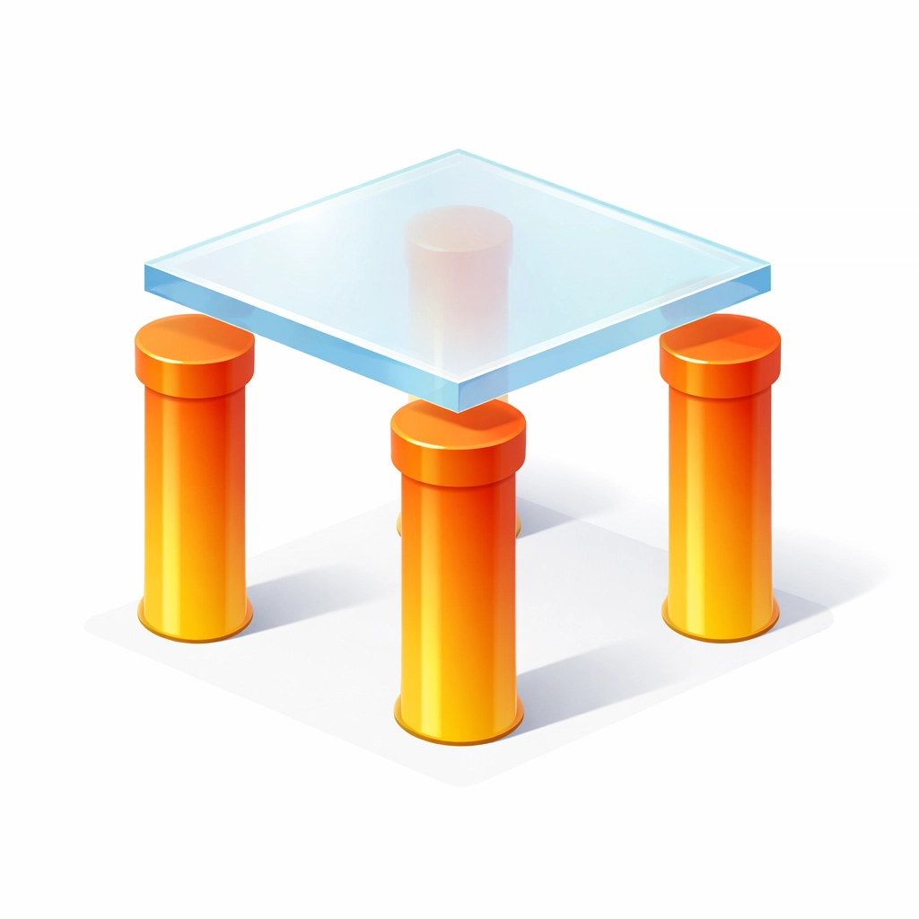 Four orange pillars representing the foundation of supply chain resilience in manufacturing.