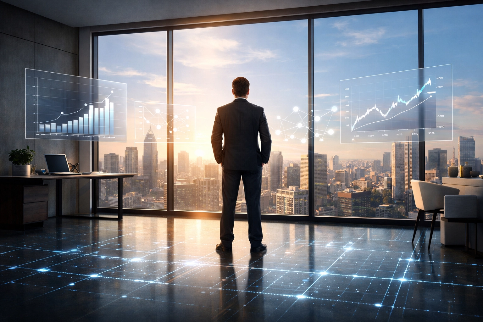 Business leader reviewing automated dashboards built on a strong Zoho data foundation.