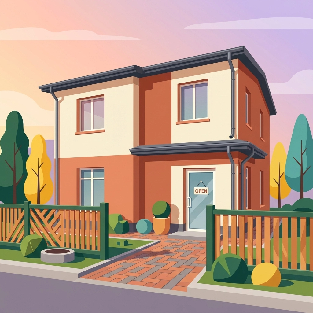 Renovated exterior of Mediafy's Chattanooga office with fresh paint, new gutters, and inviting fence