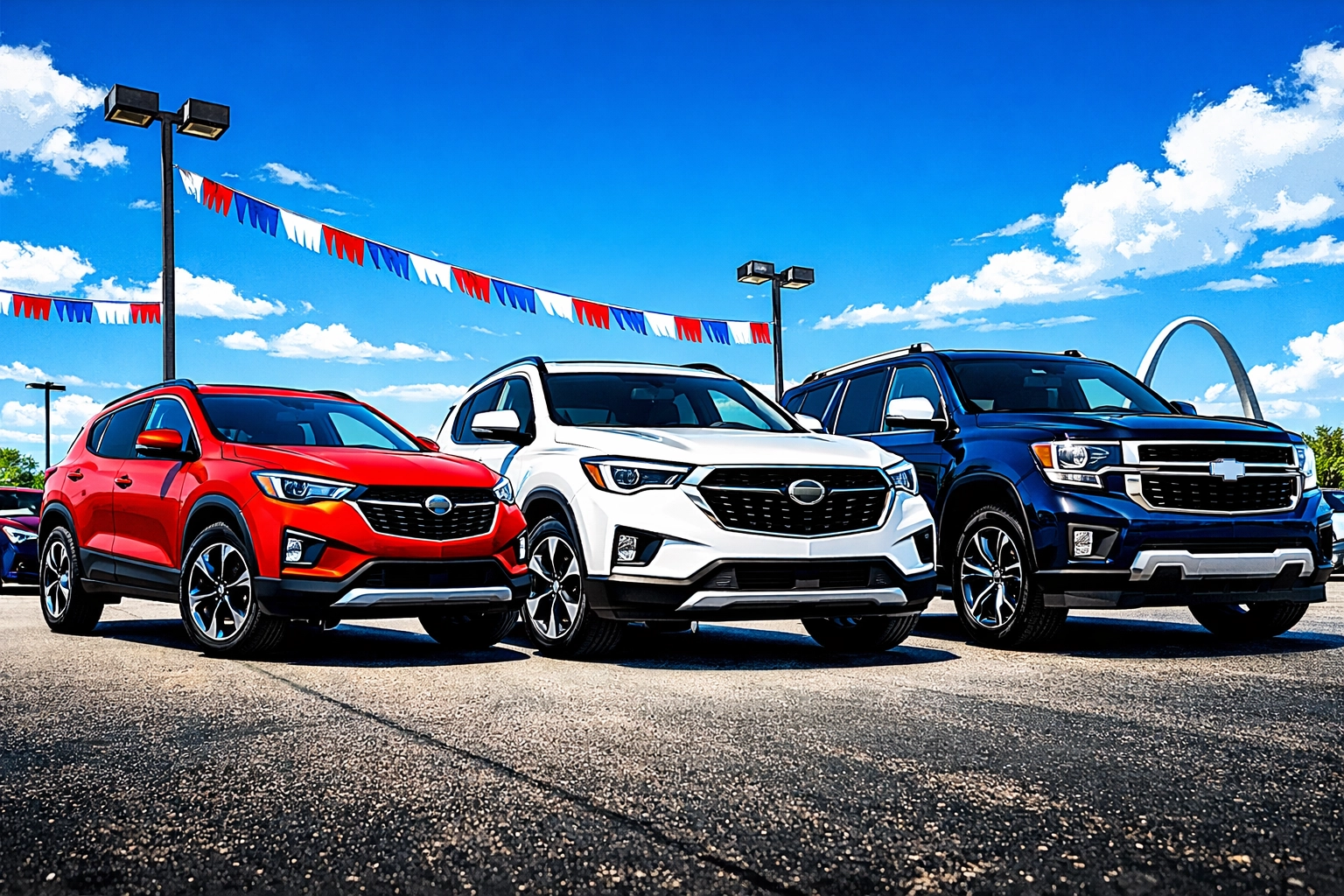 Selection of quality used SUVs on the lot at Grateful Motors car dealership in Arnold, MO