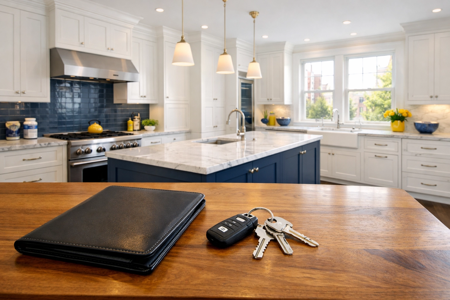 Professional pre-move-in inspection of a Boston brownstone kitchen for an organized apartment turnover.