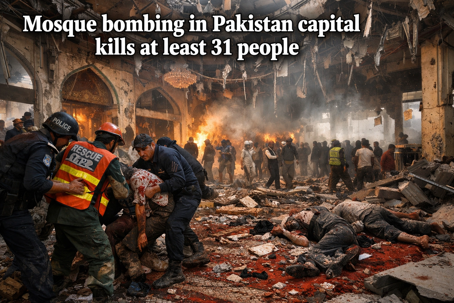 [HERO] Mosque bombing in Pakistan capital kills at least 31 people