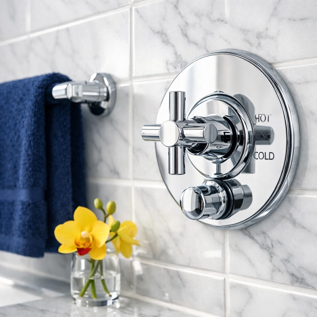 Professional deep cleaning in a Leominster bathroom with scrubbed grout and polished fixtures.