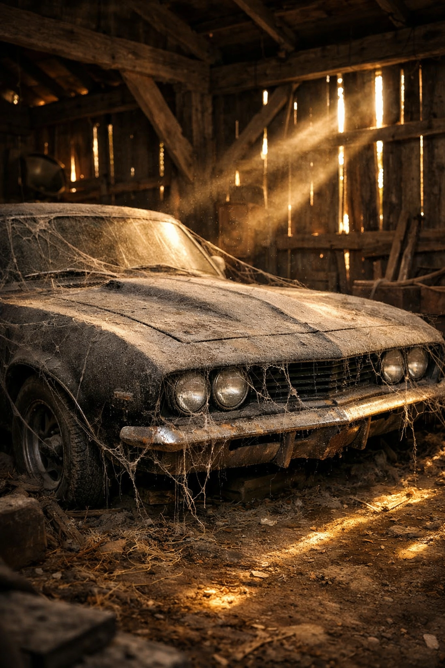 Dusty 1960s muscle car hidden in a Litchfield County barn, an iconic CT classic car discovery.
