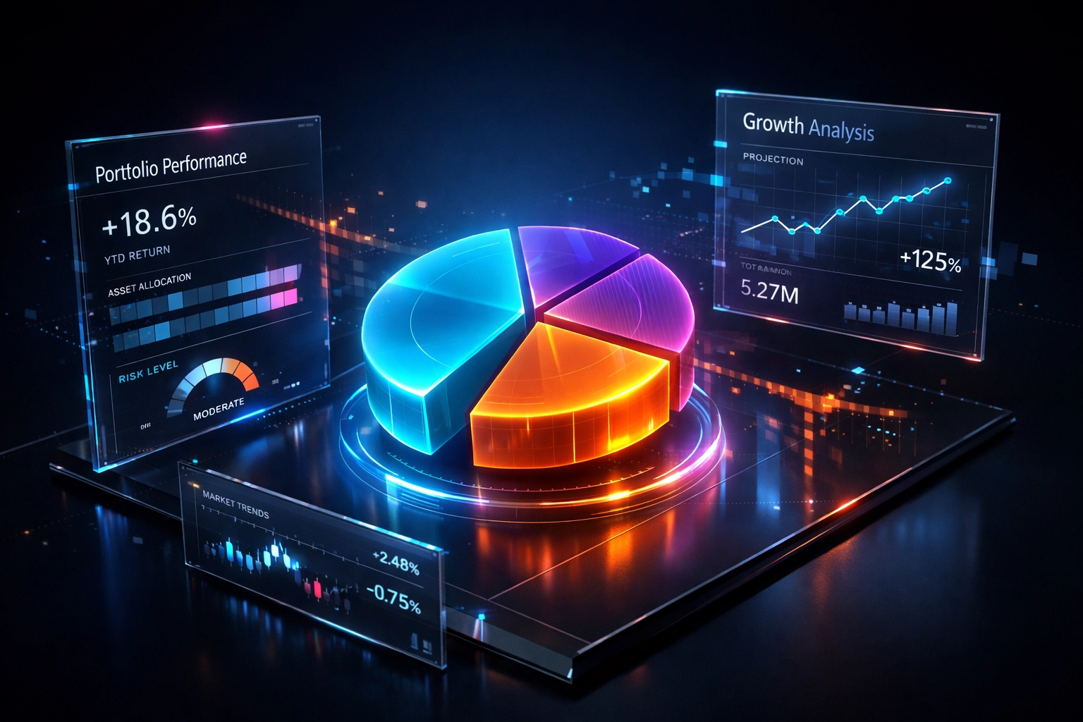Portfolio allocation dashboard showing institutional alternative investment strategy distribution