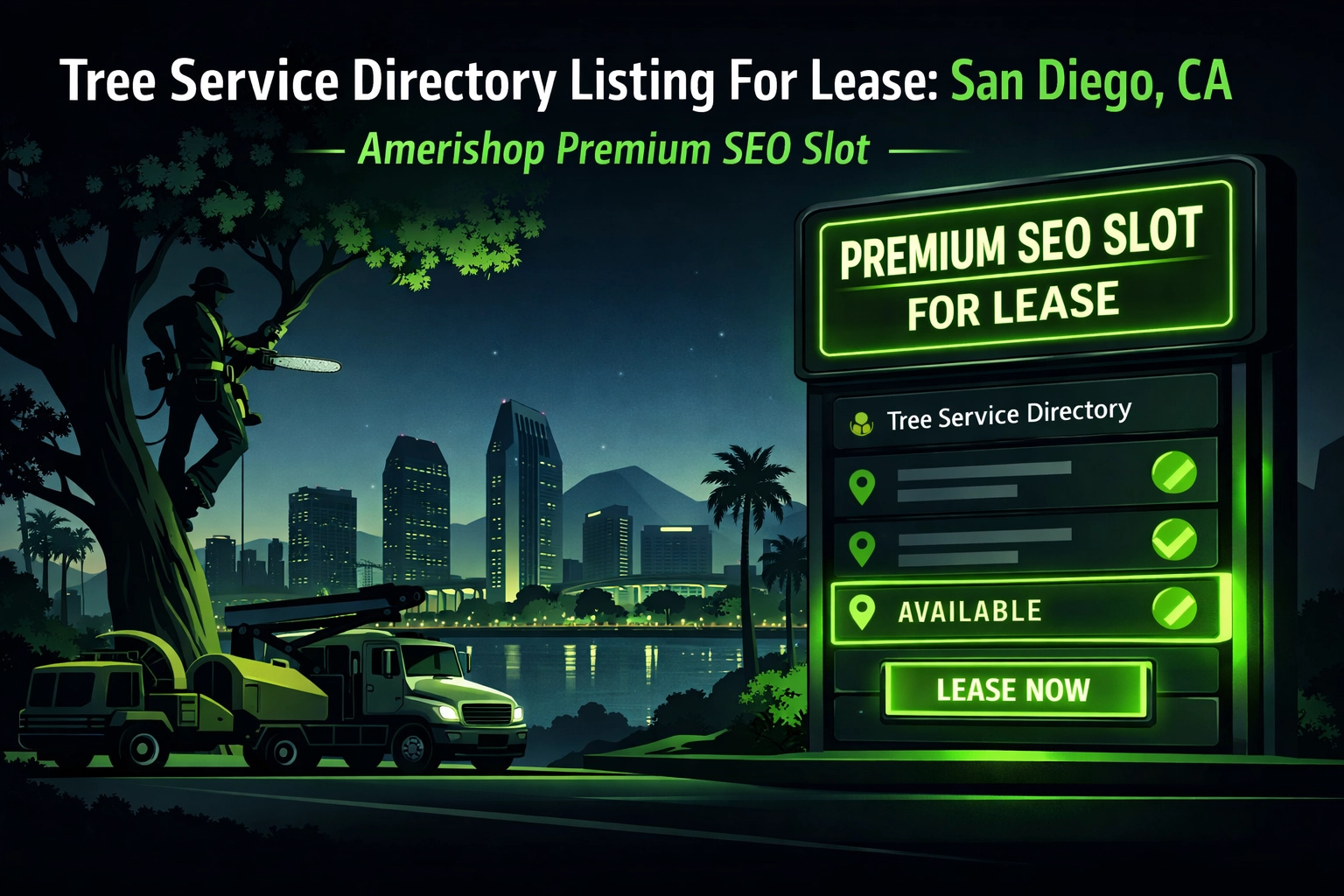 [HERO] Tree Service Directory Listing For Lease: San Diego, CA - Amerishop Basic Spot For Lease