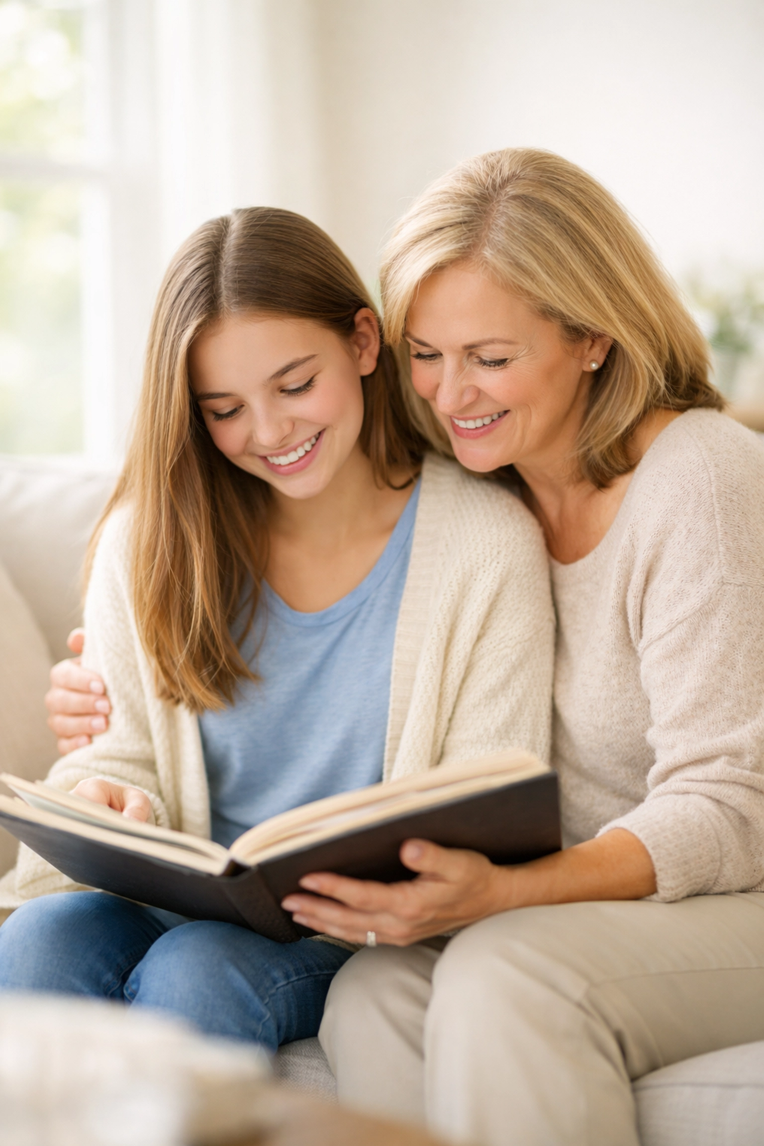 A teenage girl and her mother sharing a connection during residential mental health treatment.